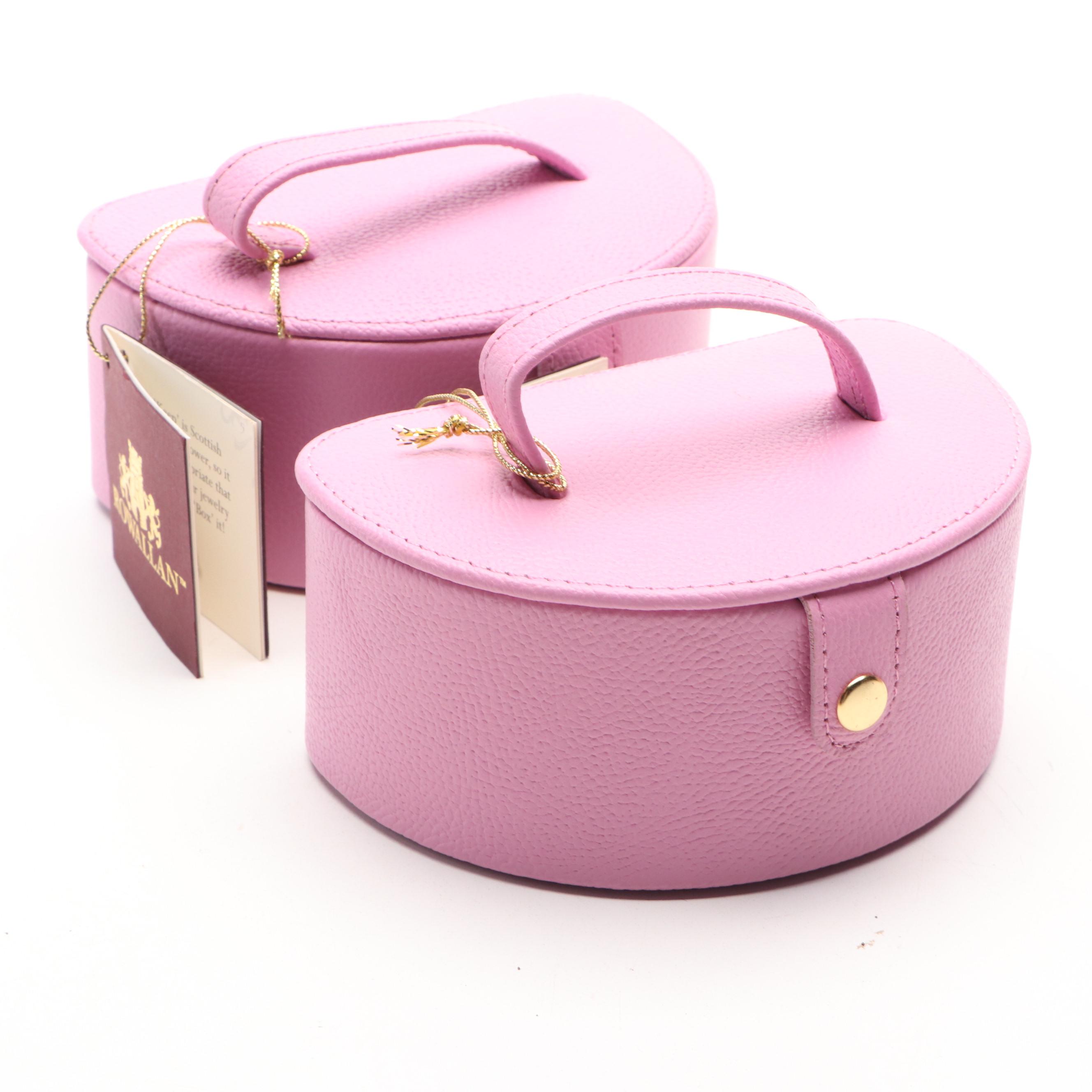 Rowallan Pink and Orange Leather Jewelry Cases