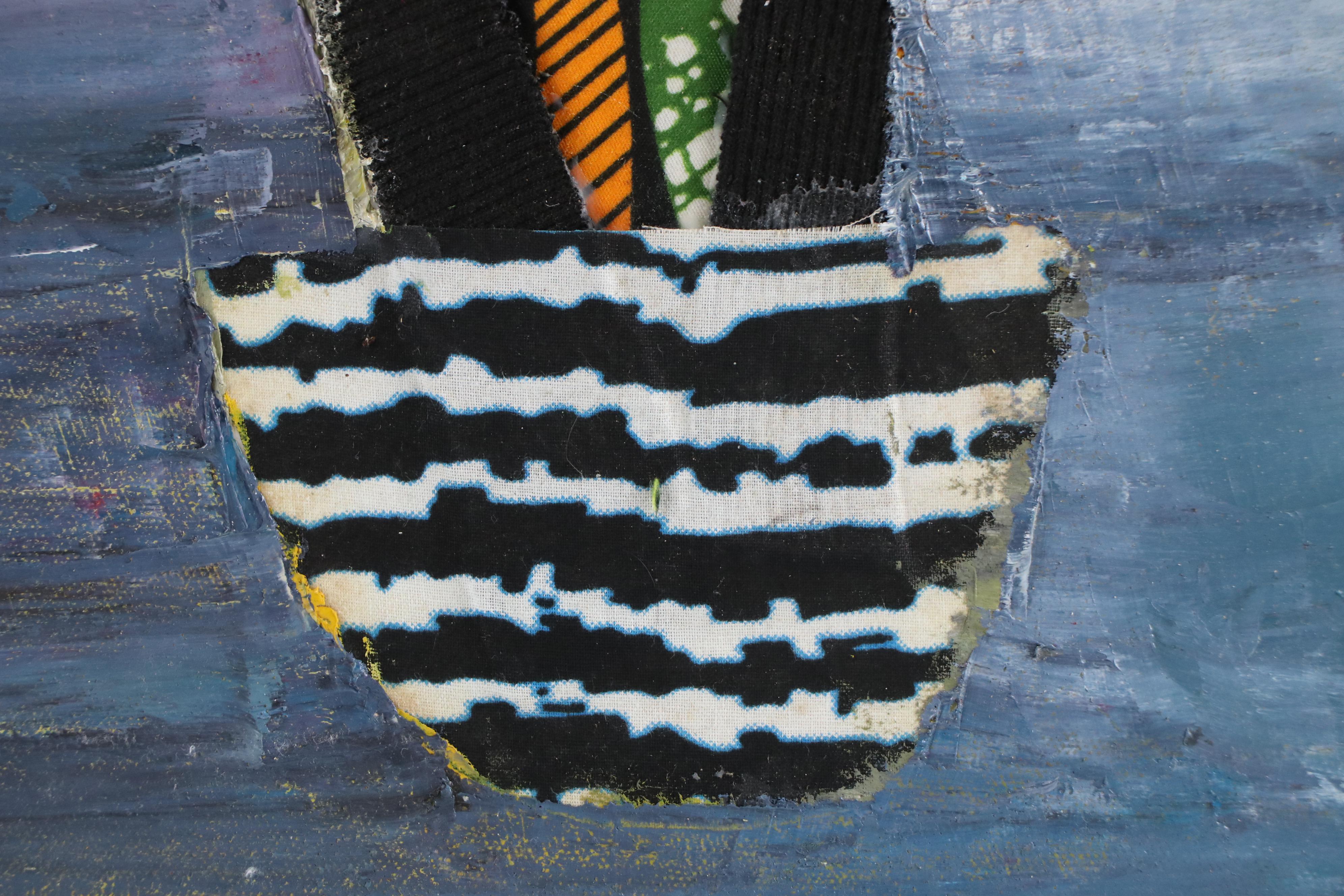 Bayo Ogundele Floral Still Life Mixed Media Collage, 2025