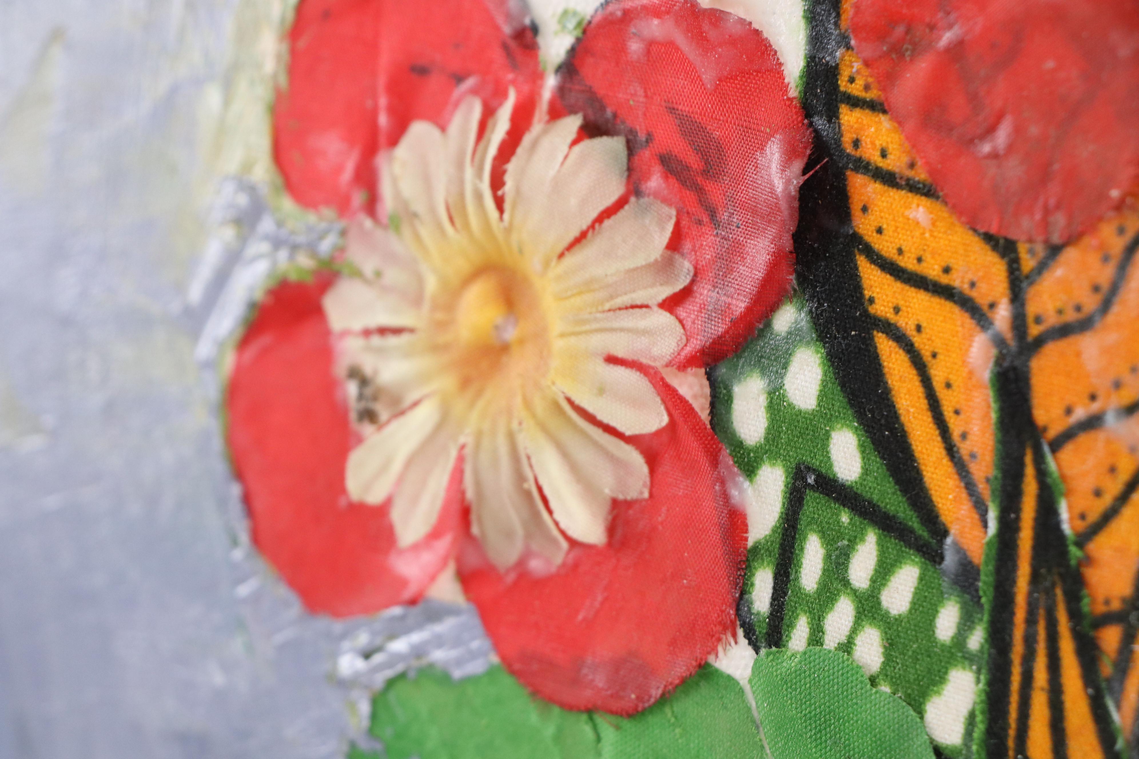 Bayo Ogundele Floral Still Life Mixed Media Collage, 2025