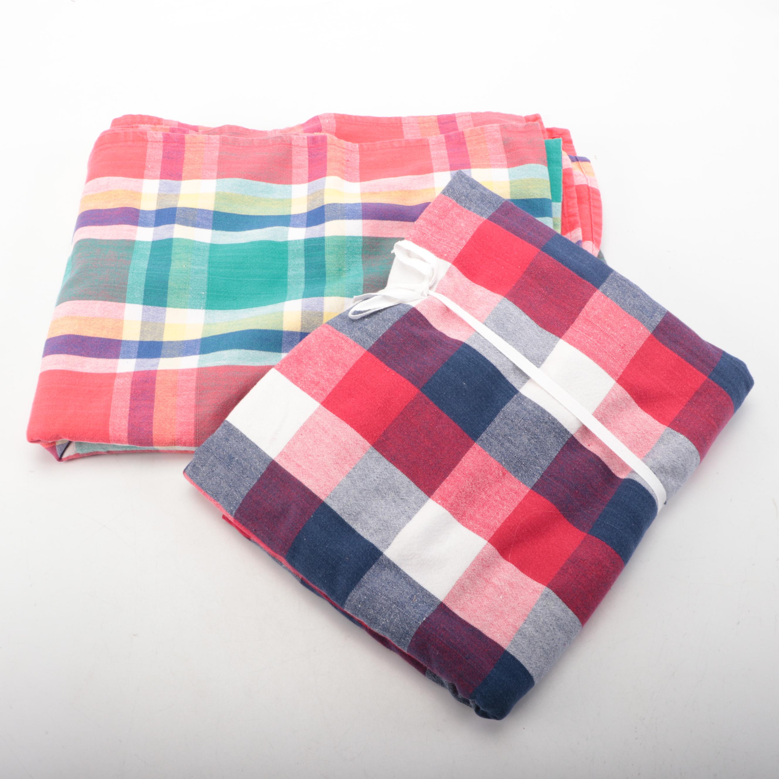 Sur La Table Plaid Cotton Placemats with Other Cotton Table Linens