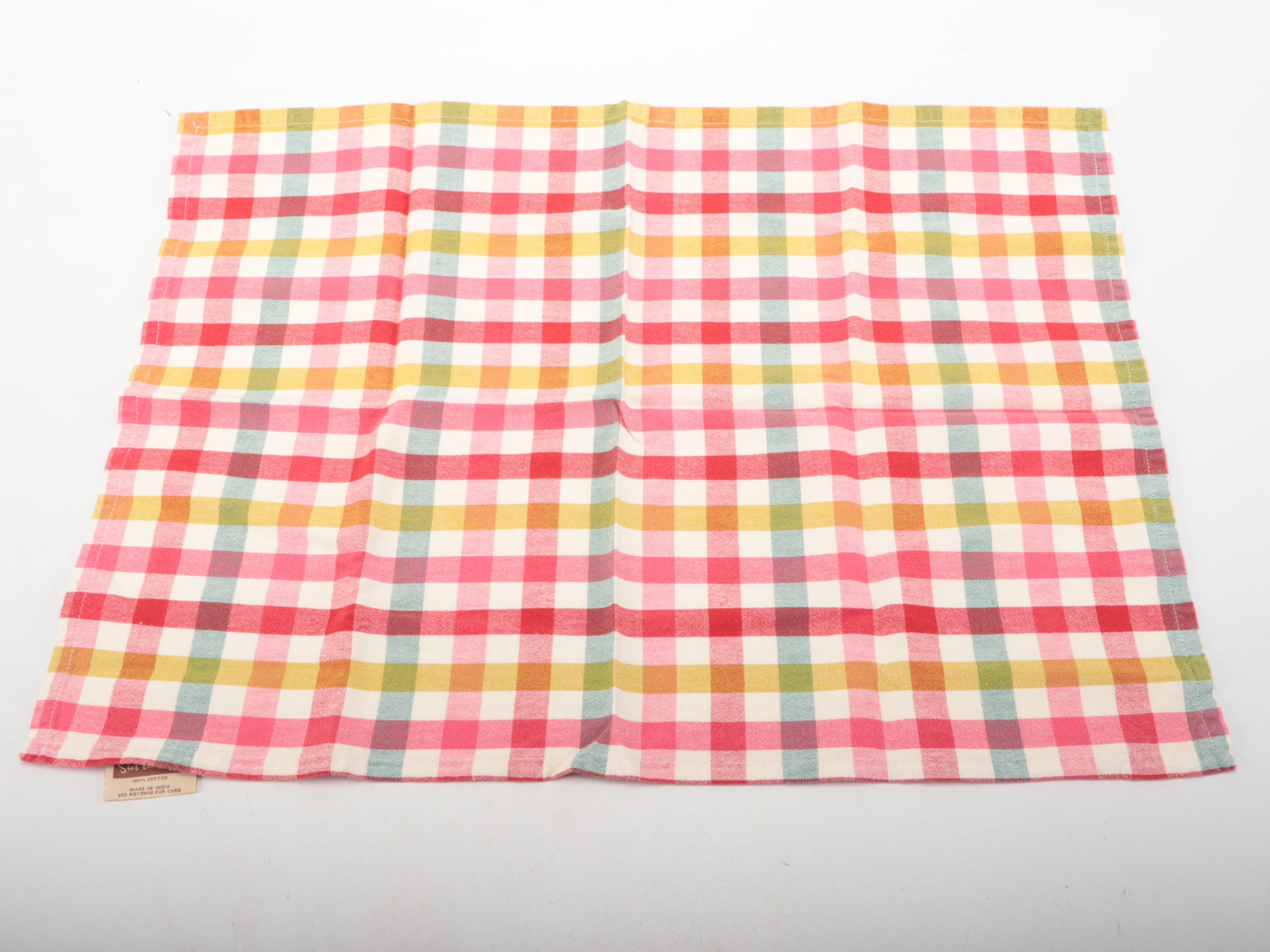 Sur La Table Plaid Cotton Placemats with Other Cotton Table Linens