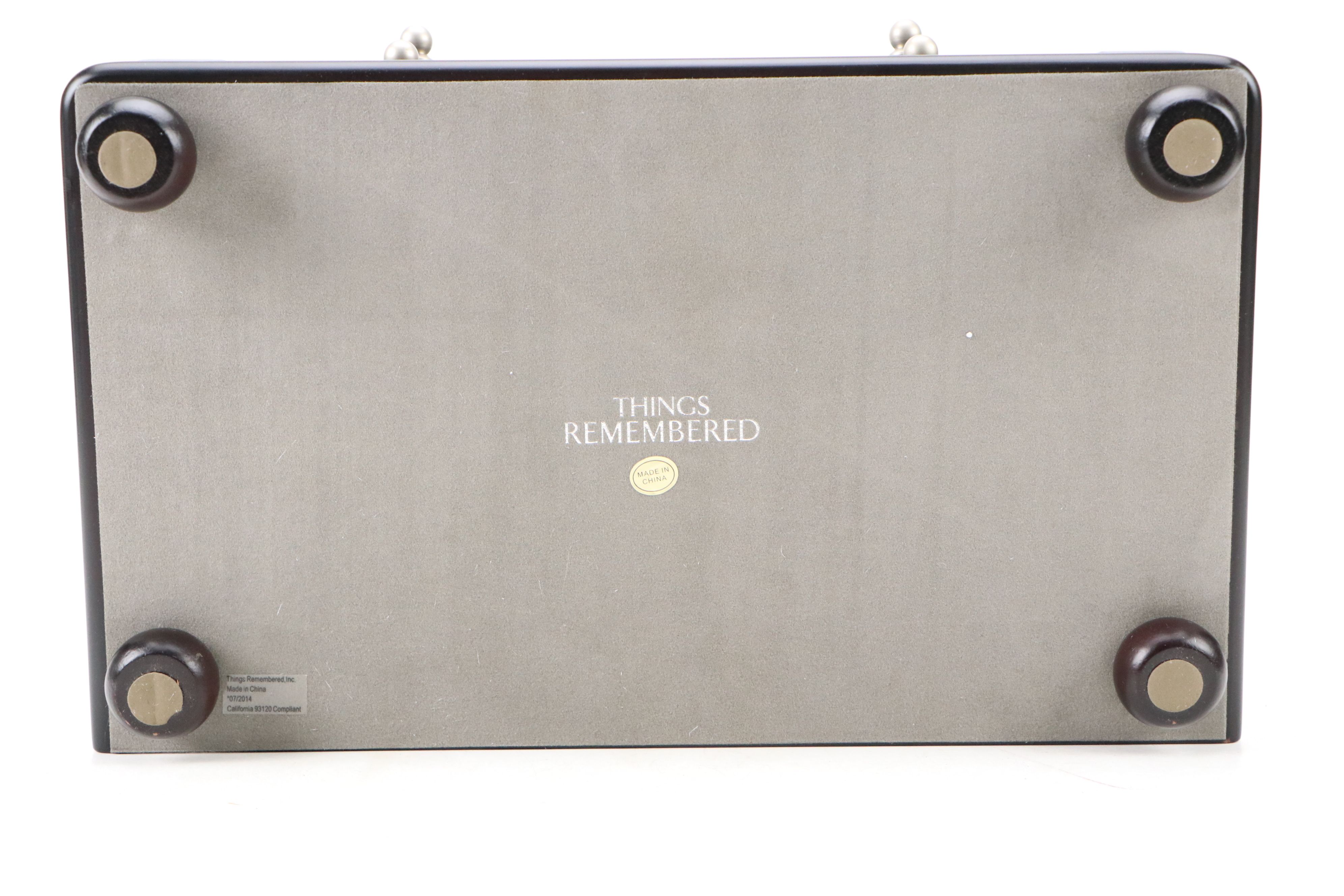 Things Remembered Satin Black Finish Bombé Wood Jewelry Chest