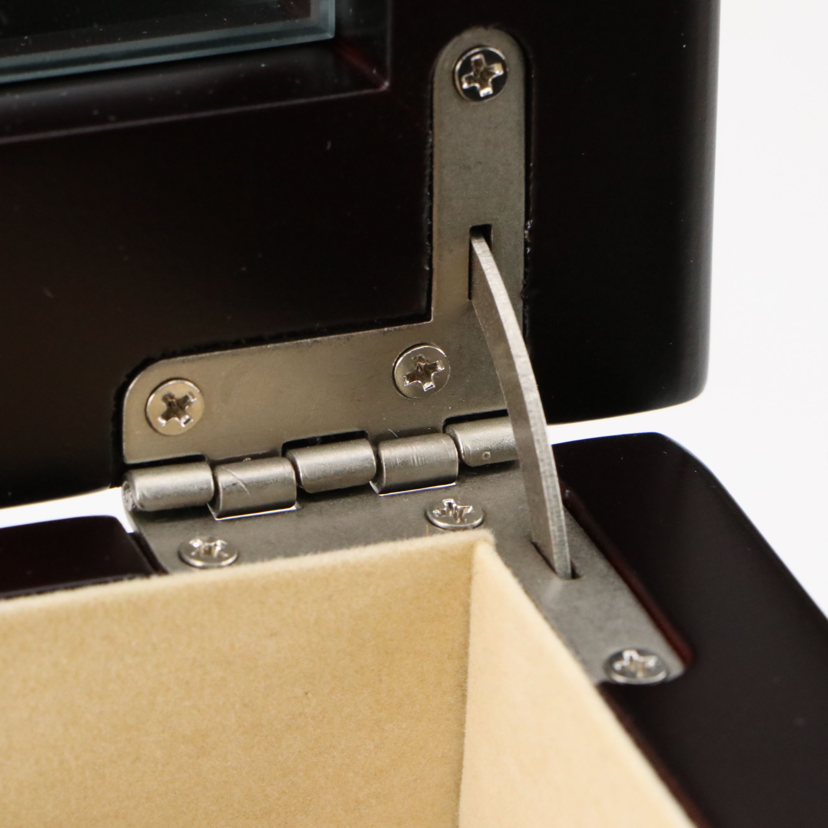 Things Remembered Satin Black Finish Bombé Wood Jewelry Chest