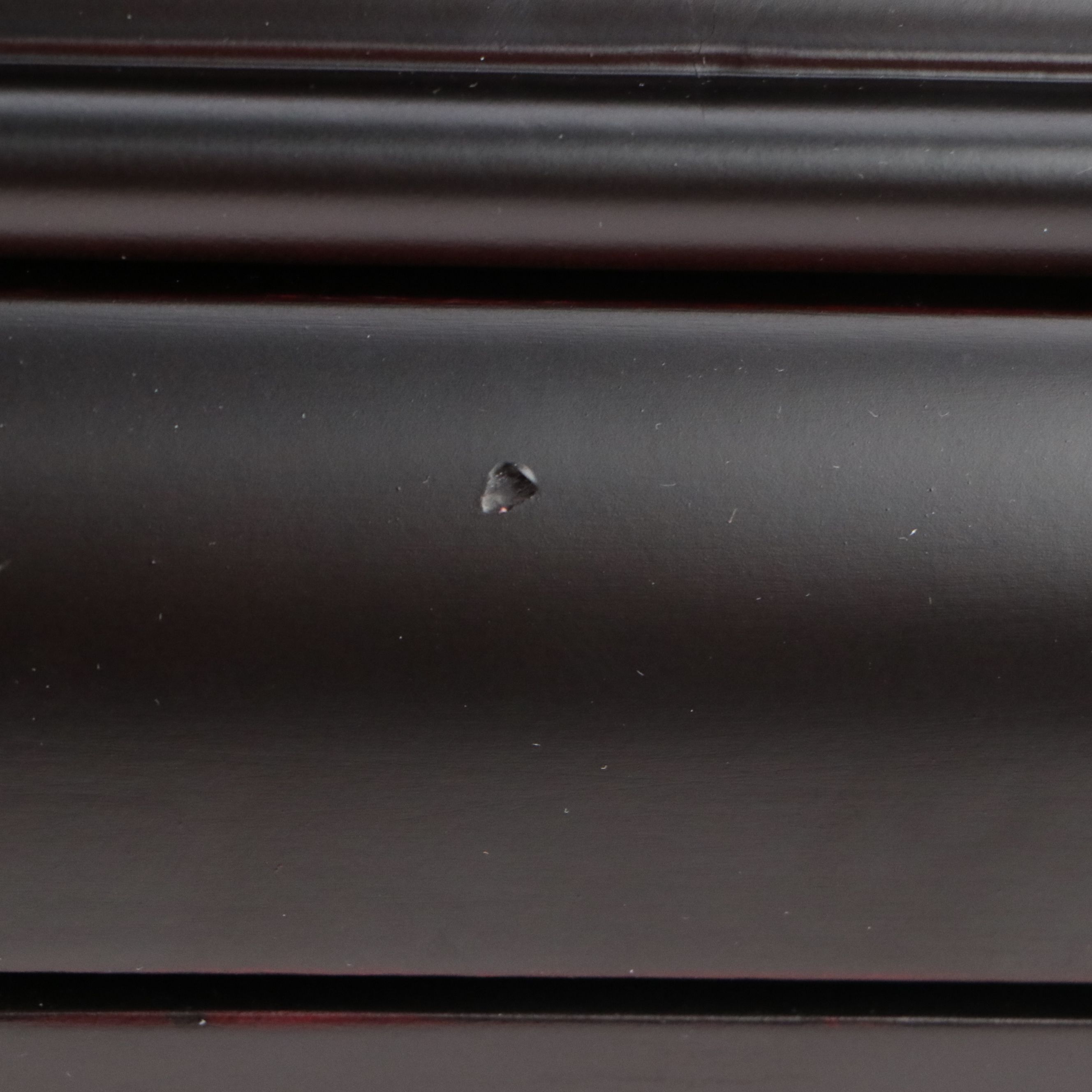 Things Remembered Satin Black Finish Bombé Wood Jewelry Chest