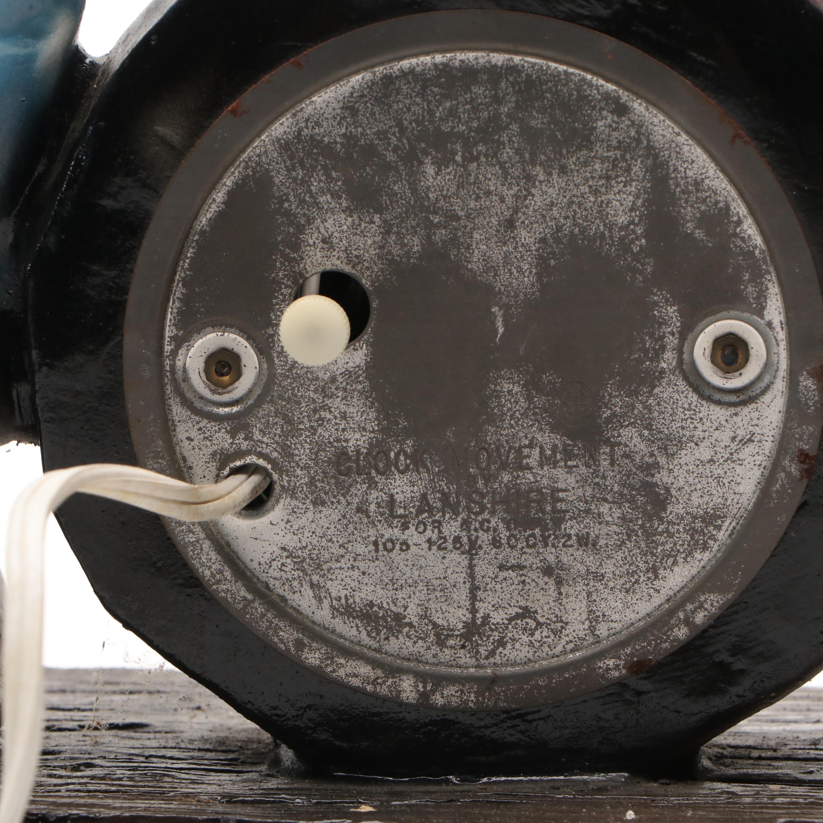 Cartoon Cat and Mouse Electric Plaster Mantel Clock, Mid-20th Century