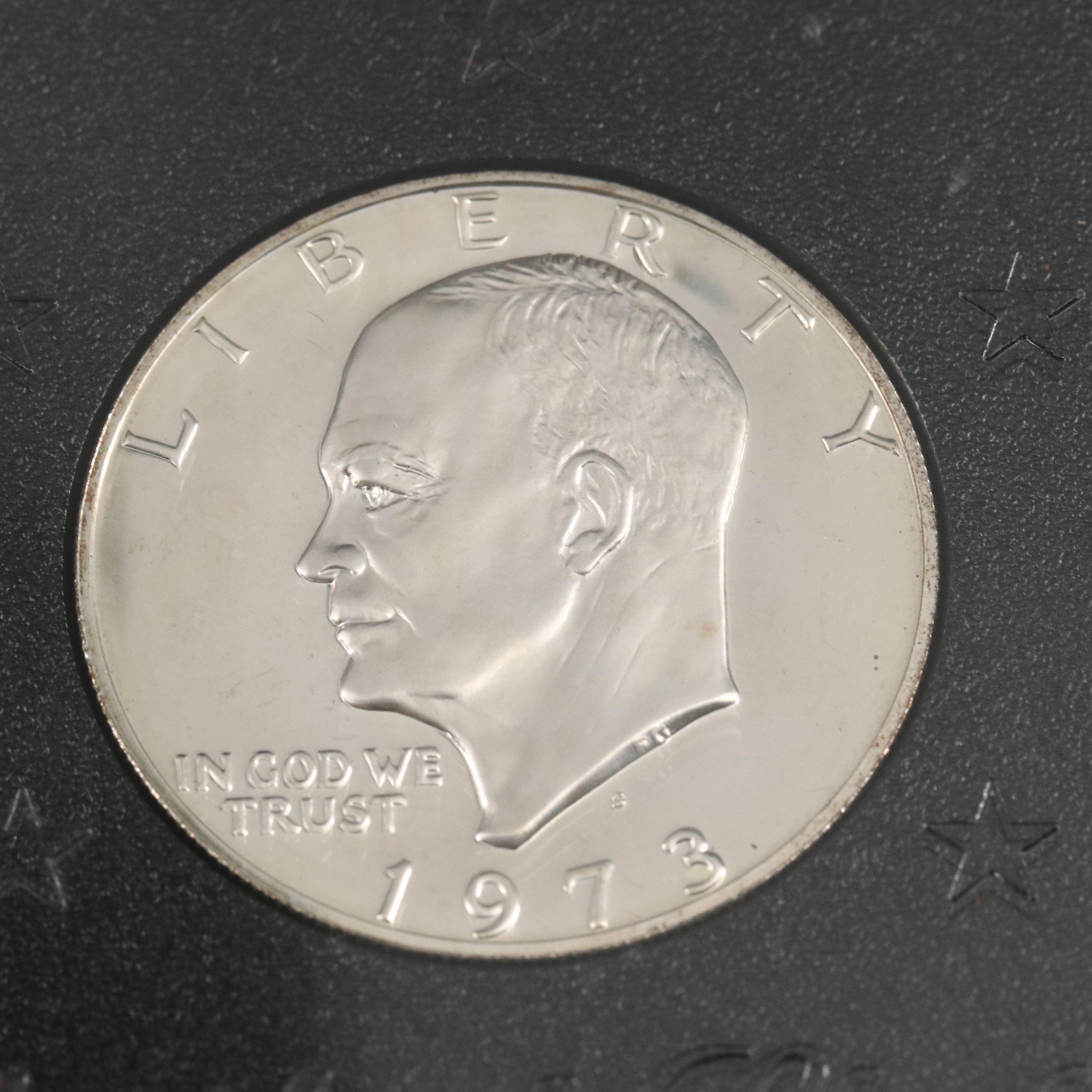 Five Proof 1973-S Eisenhower Silver Dollars