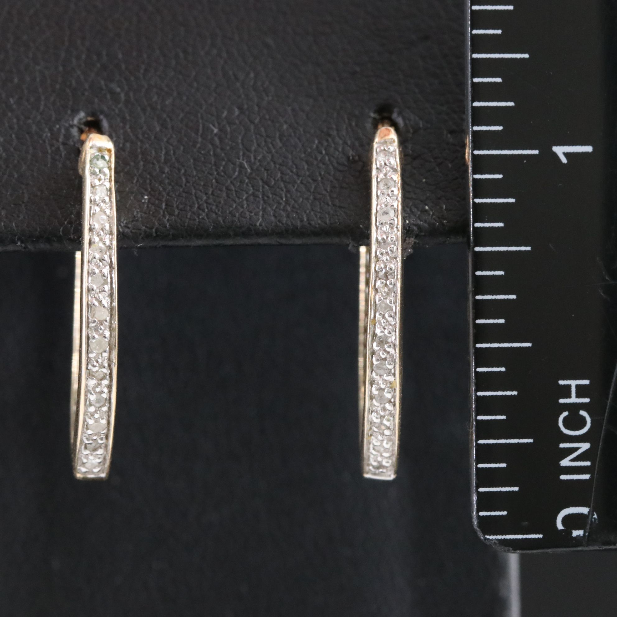 10K Diamond Inside-Out Hoop Earrings