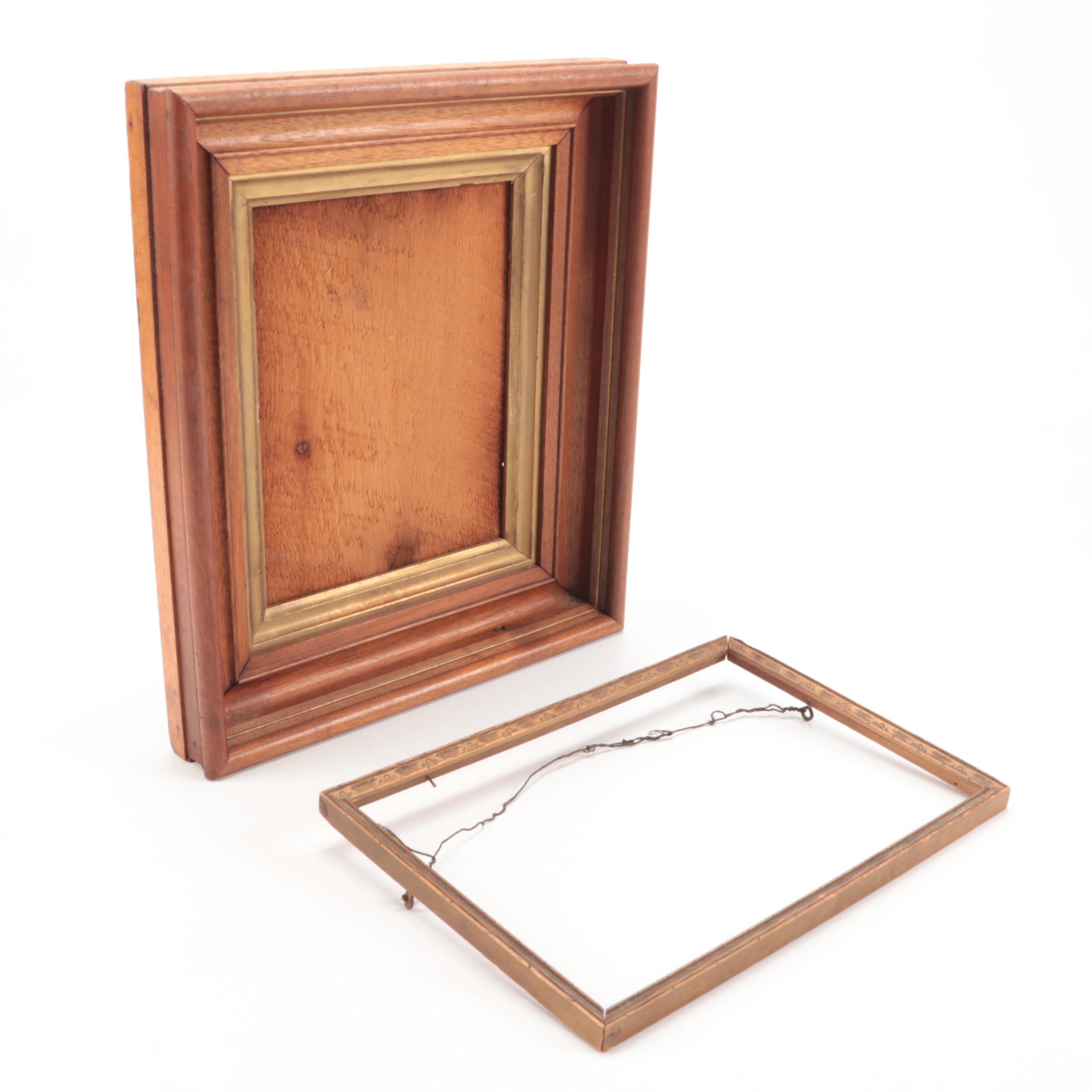 Vintage Wooden Gilt and Engraved Frames, Early to Mid-20th Century