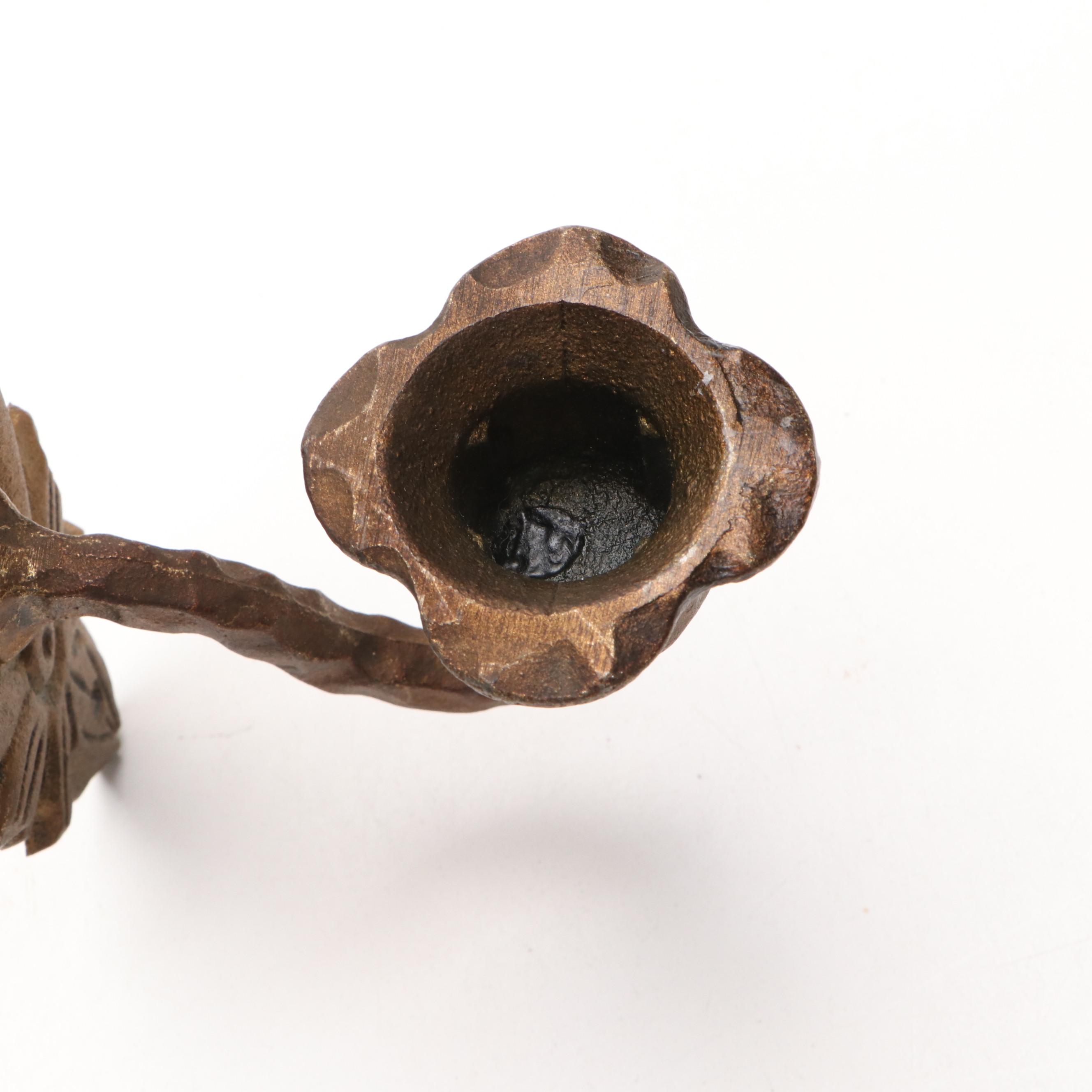 Robert Emig Brass Finish Iron Wall Candle Sconces