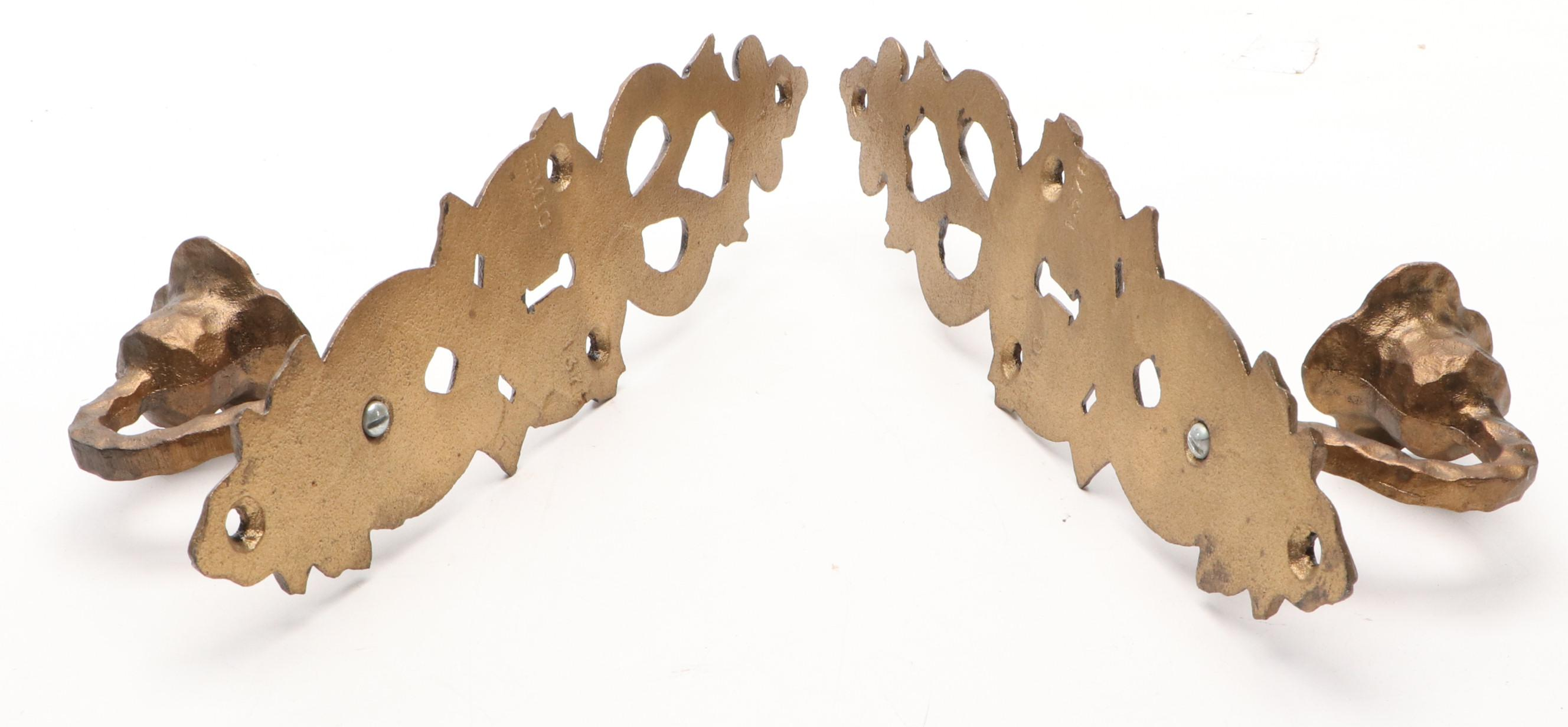 Robert Emig Brass Finish Iron Wall Candle Sconces