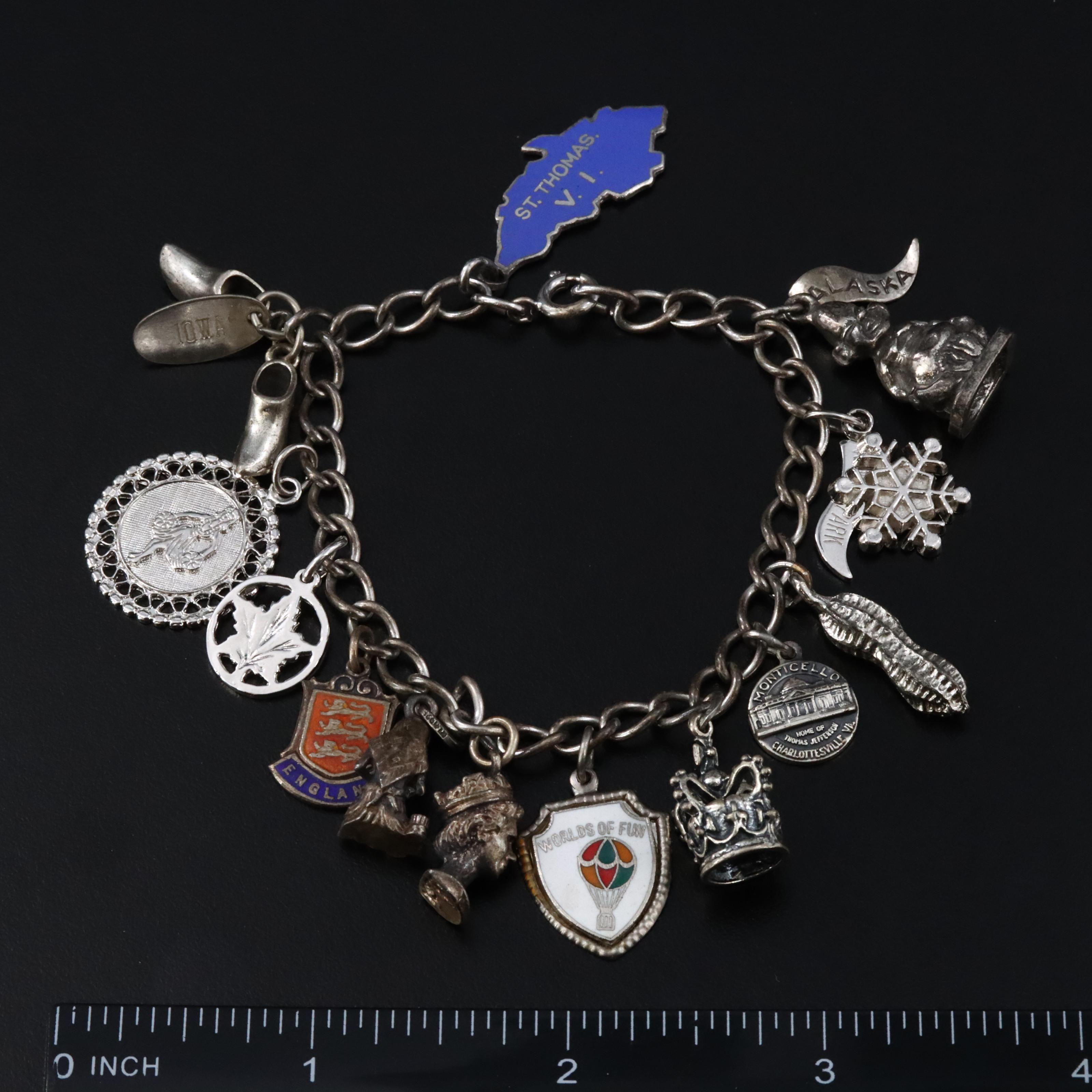 Vintage Charm Bracelet and Charm Pendants