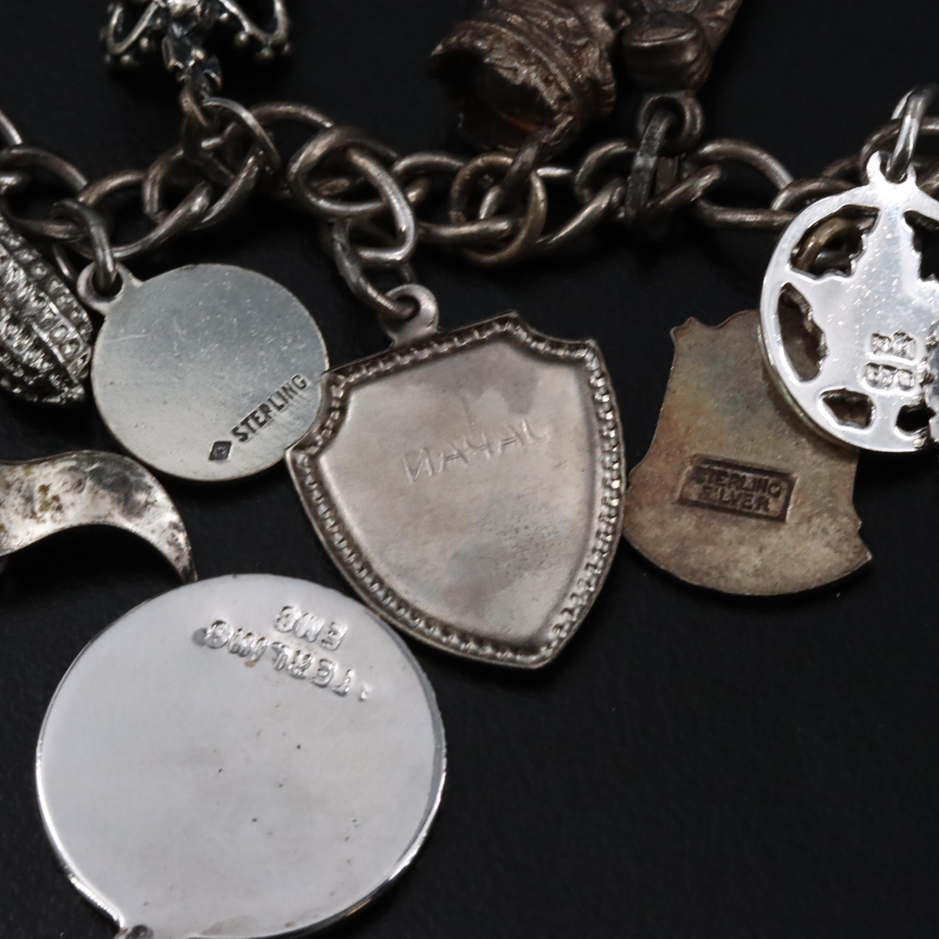 Vintage Charm Bracelet and Charm Pendants