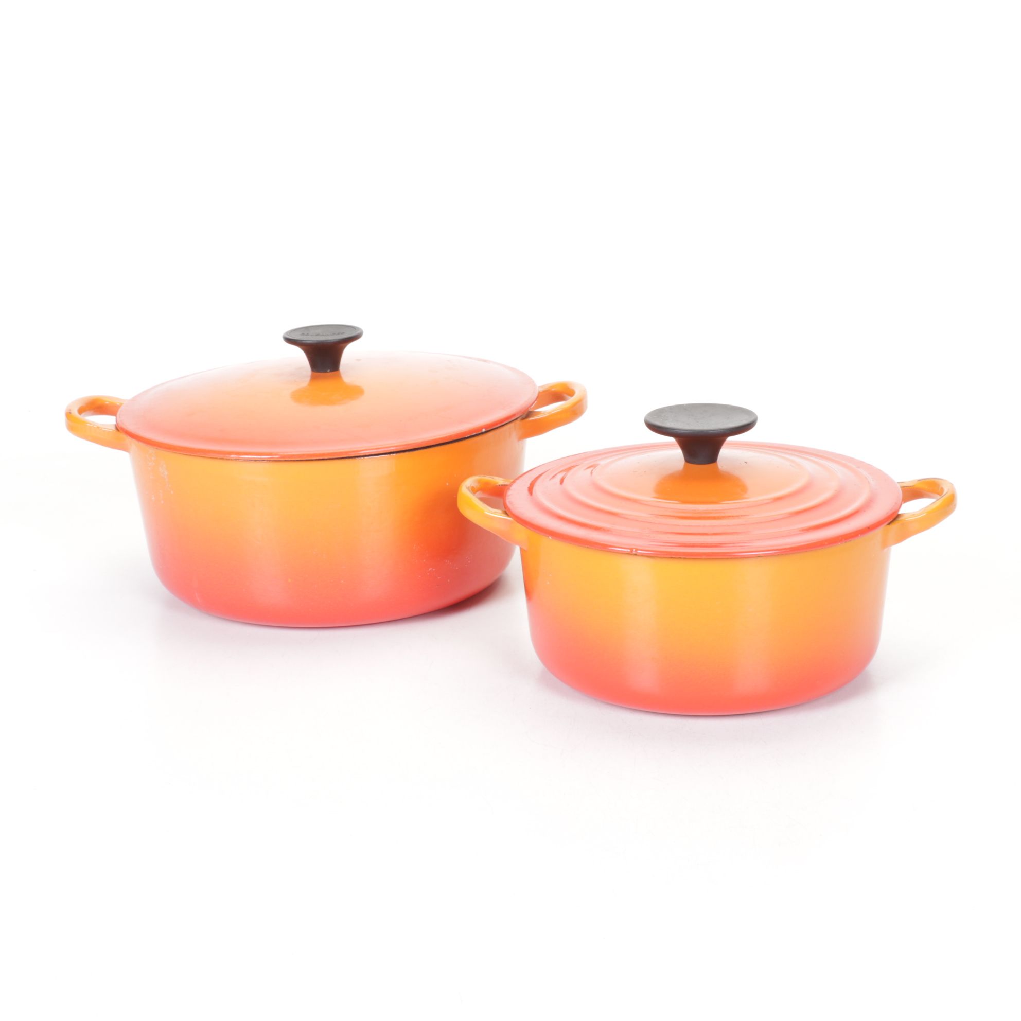 Enameled Cast Iron Dutch Ovens in Sunburst Orange