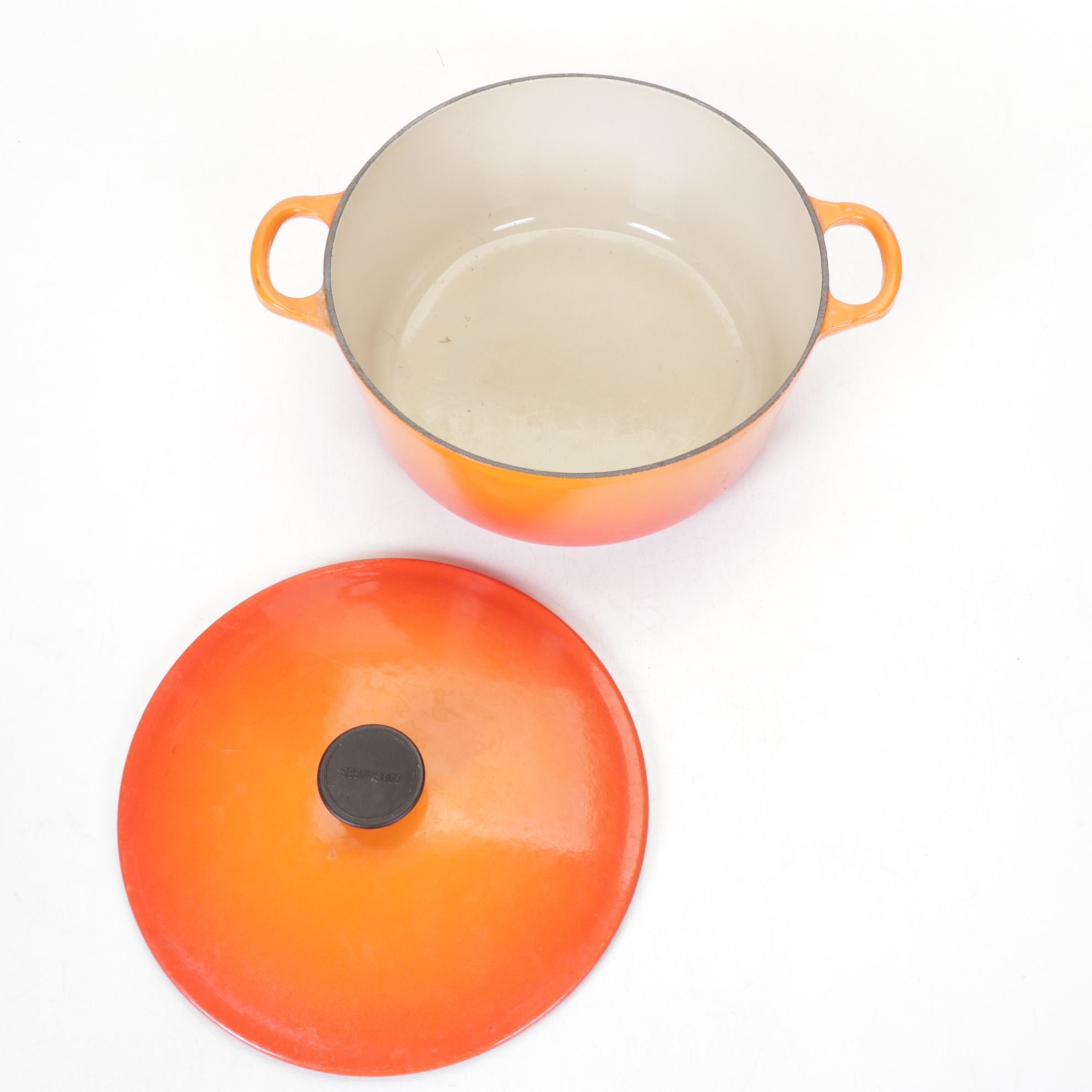 Enameled Cast Iron Dutch Ovens in Sunburst Orange