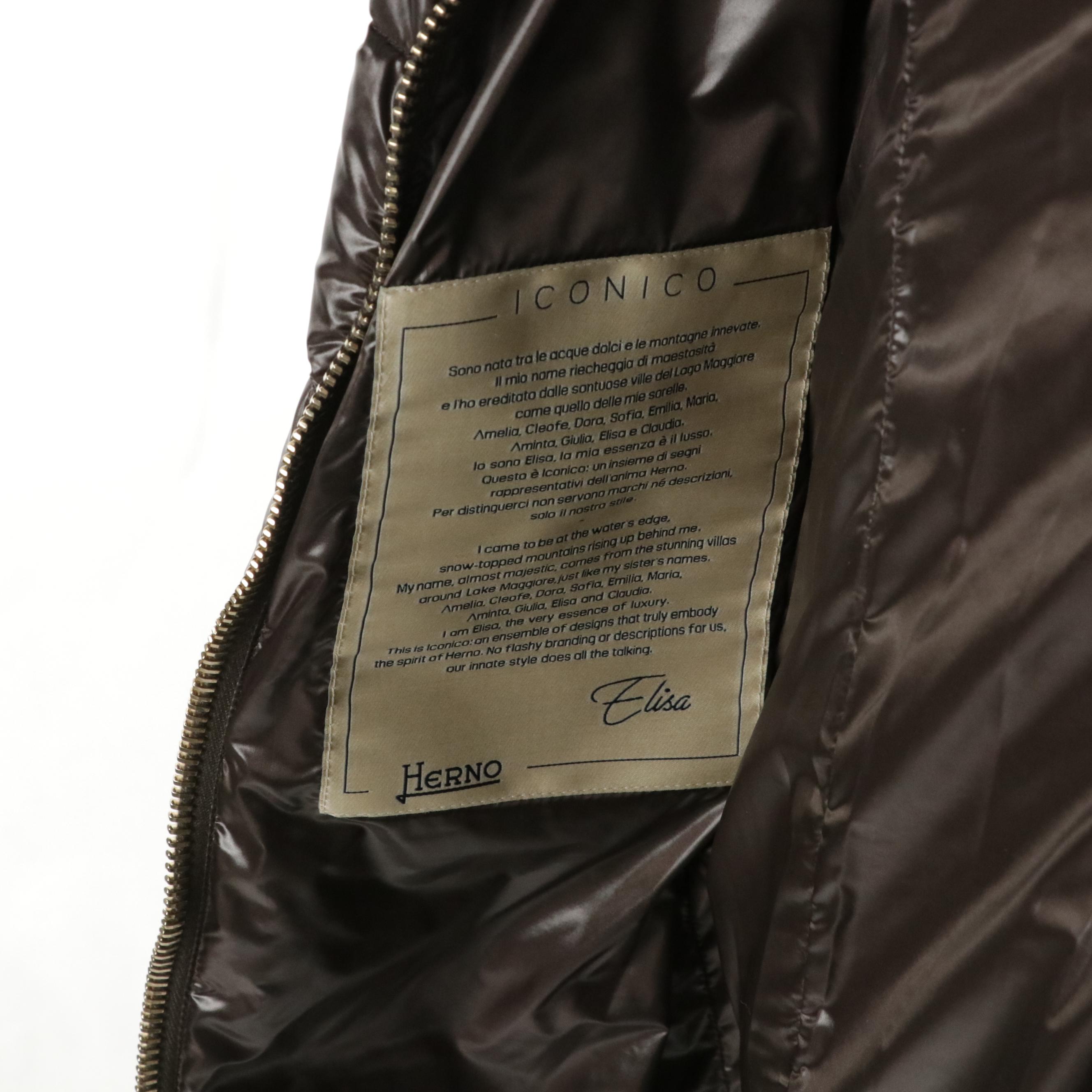 Herno Iconico Shiny Quilted Nylon Mid Length Puffer Coat