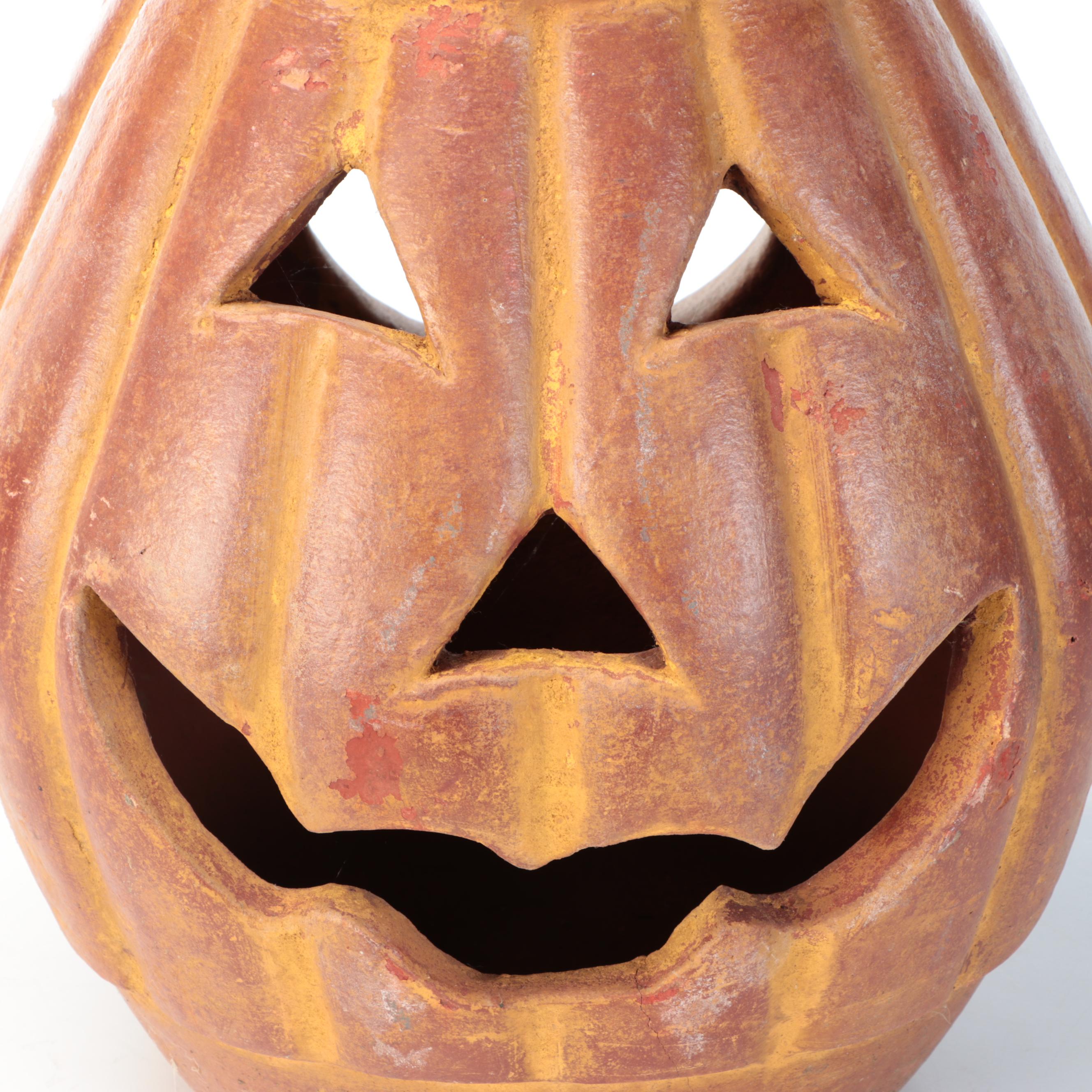 Ceramic Jack-o'-Lantern Halloween Chiminea