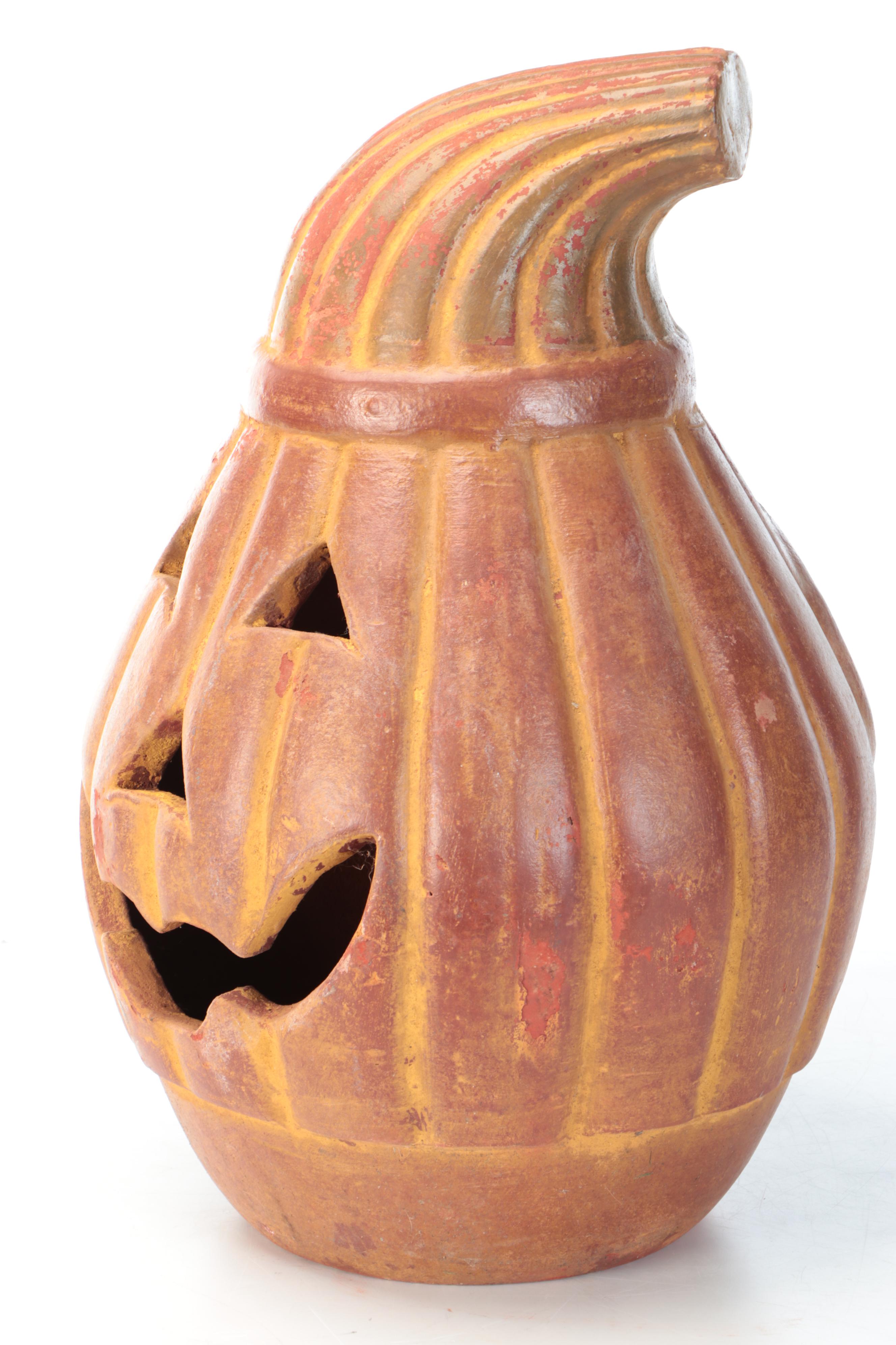 Ceramic Jack-o'-Lantern Halloween Chiminea
