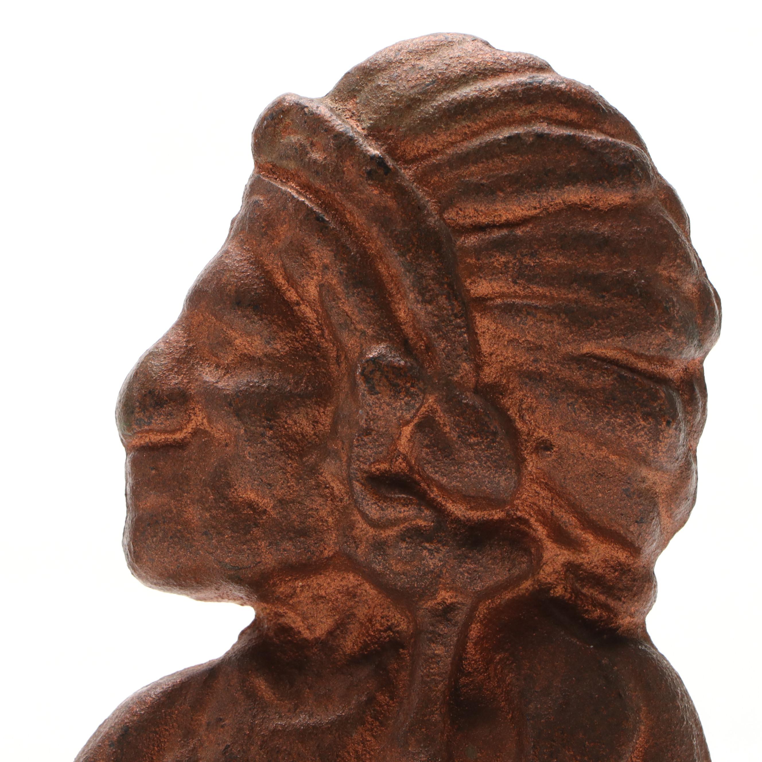 Native American Profile Copper Finish Metal Bookends