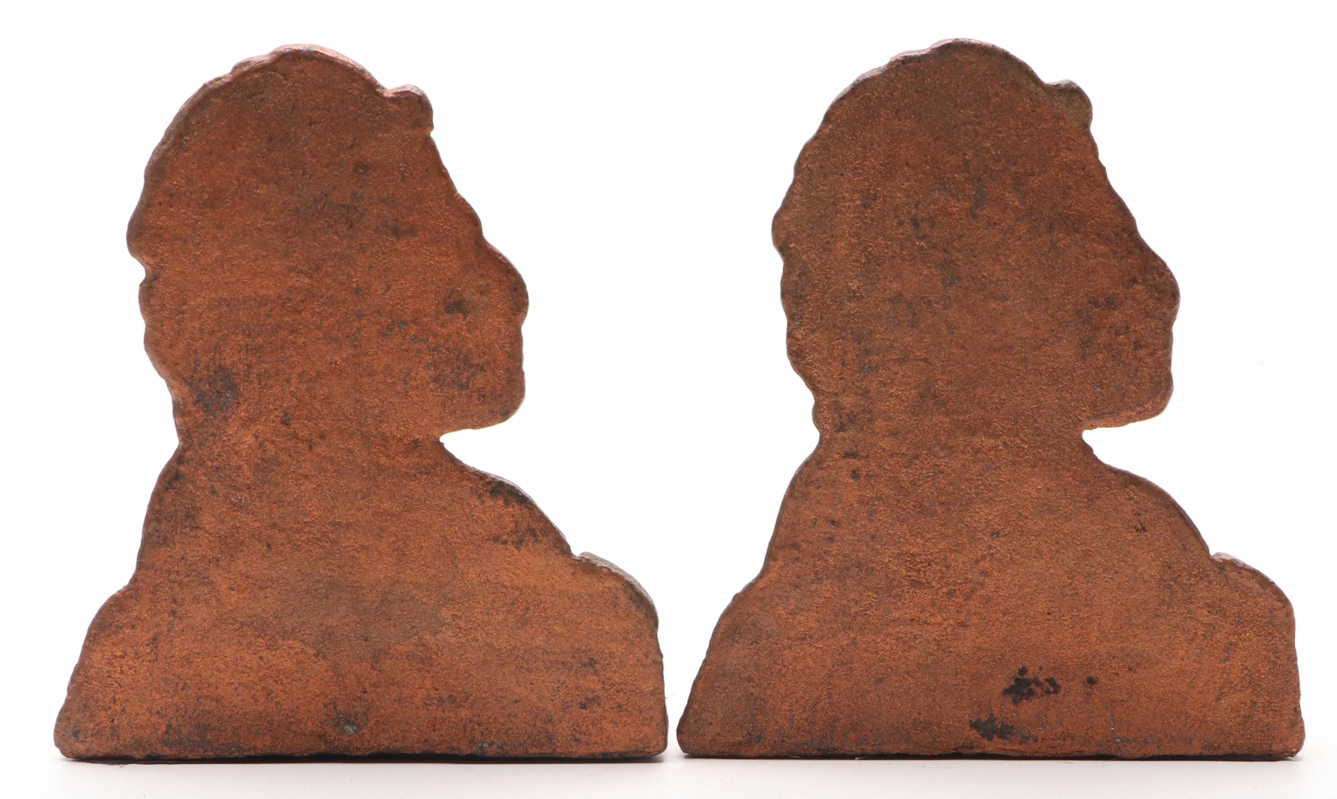 Native American Profile Copper Finish Metal Bookends