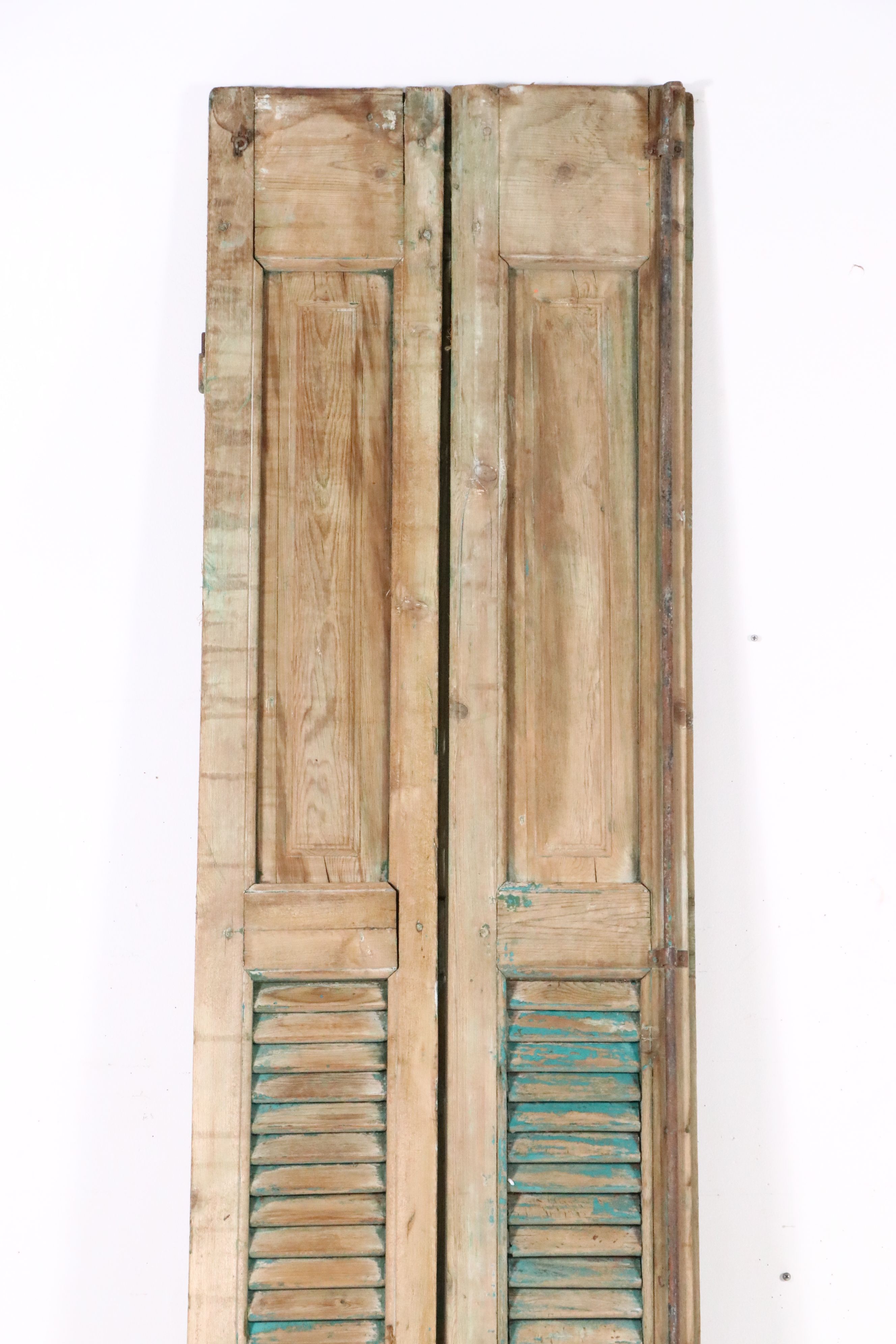 Pair of Architectural Salvage Skinny Louver Door Panels