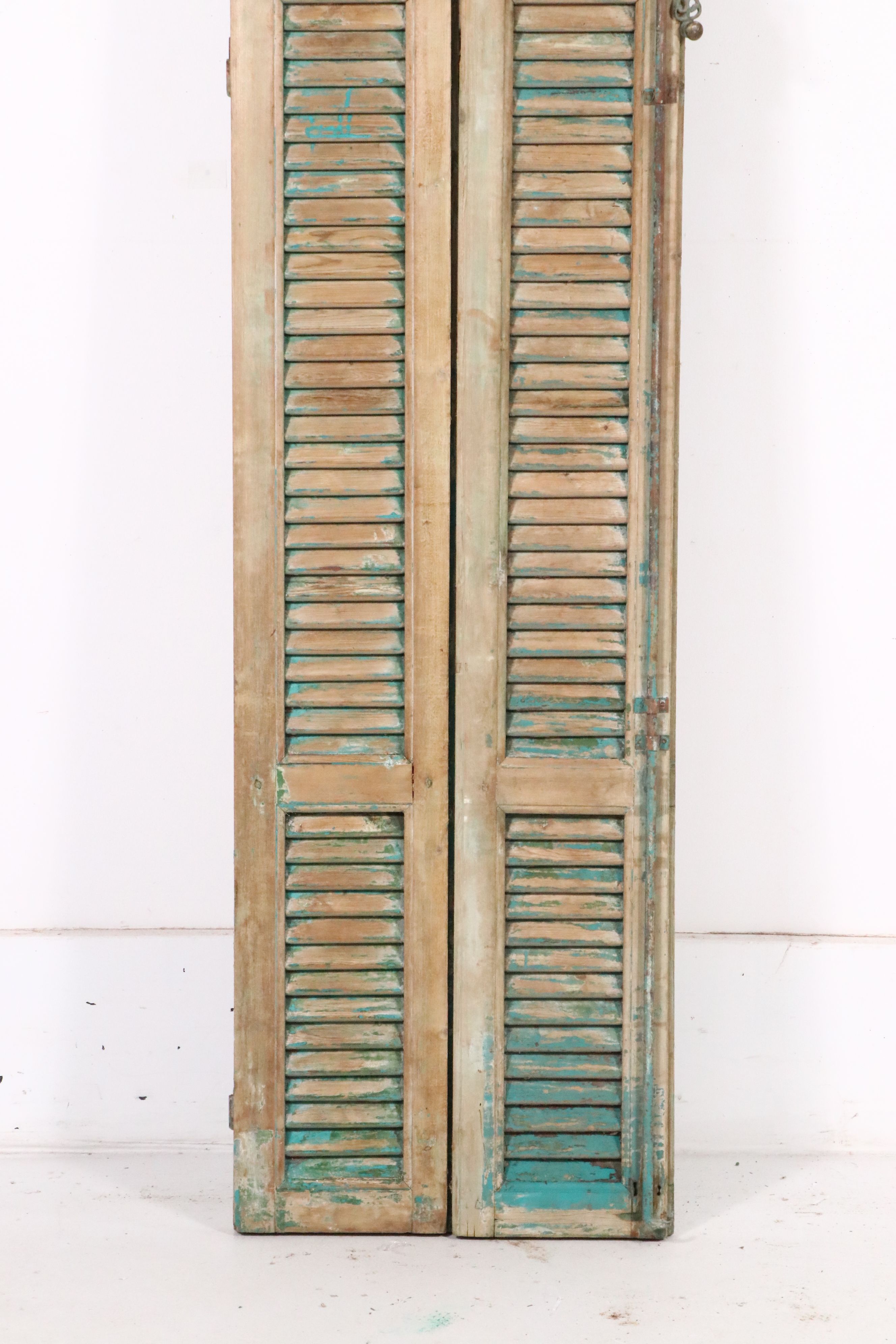 Pair of Architectural Salvage Skinny Louver Door Panels