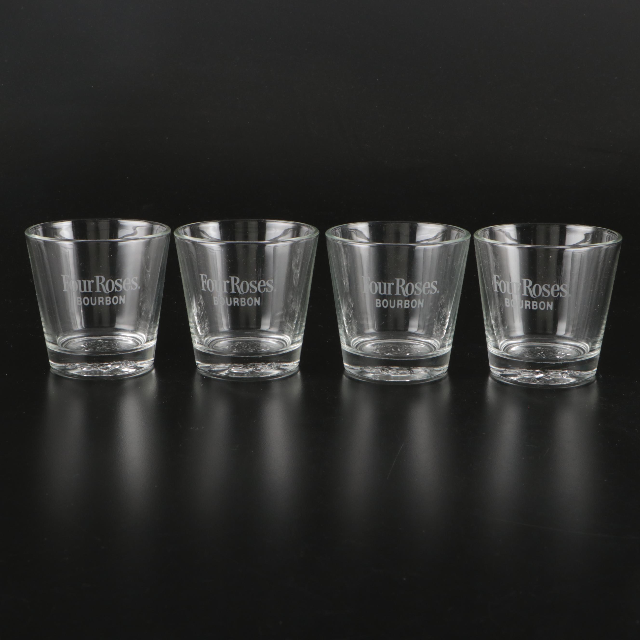 Four Roses Glass Tasting Glasses with The Barrel Market Candle Holders