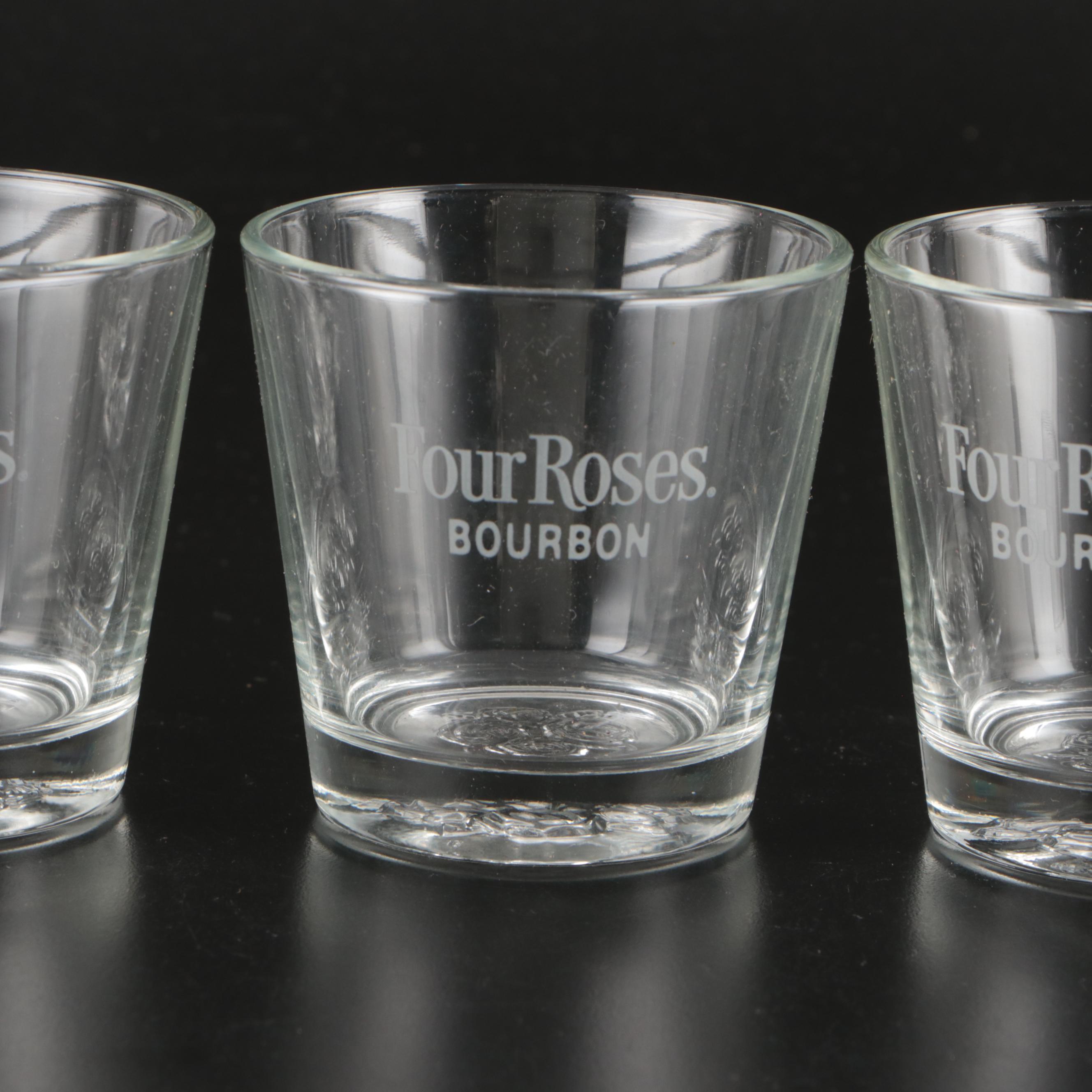 Four Roses Glass Tasting Glasses with The Barrel Market Candle Holders