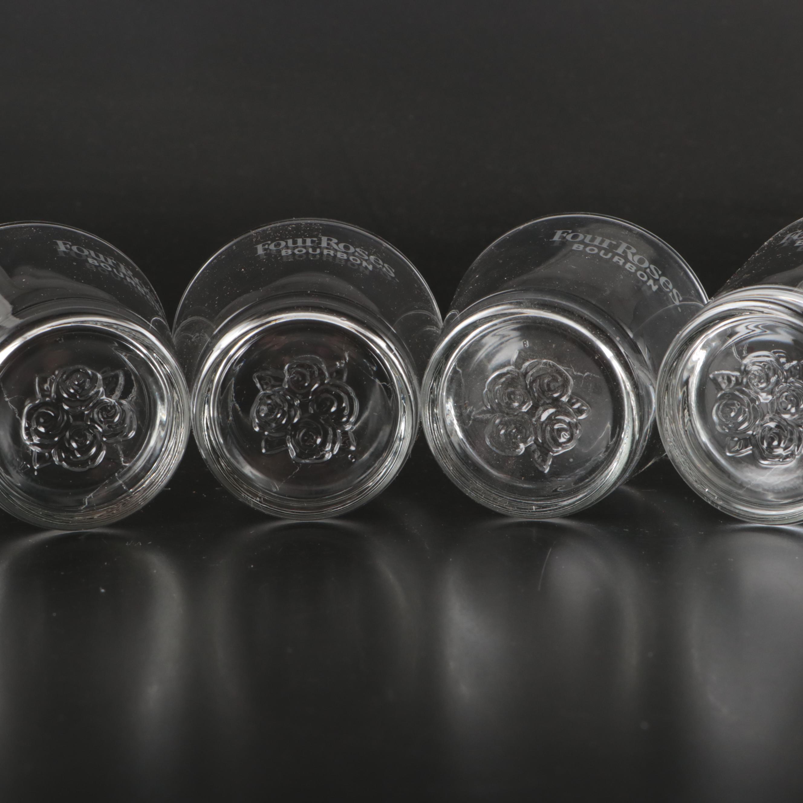 Four Roses Glass Tasting Glasses with The Barrel Market Candle Holders