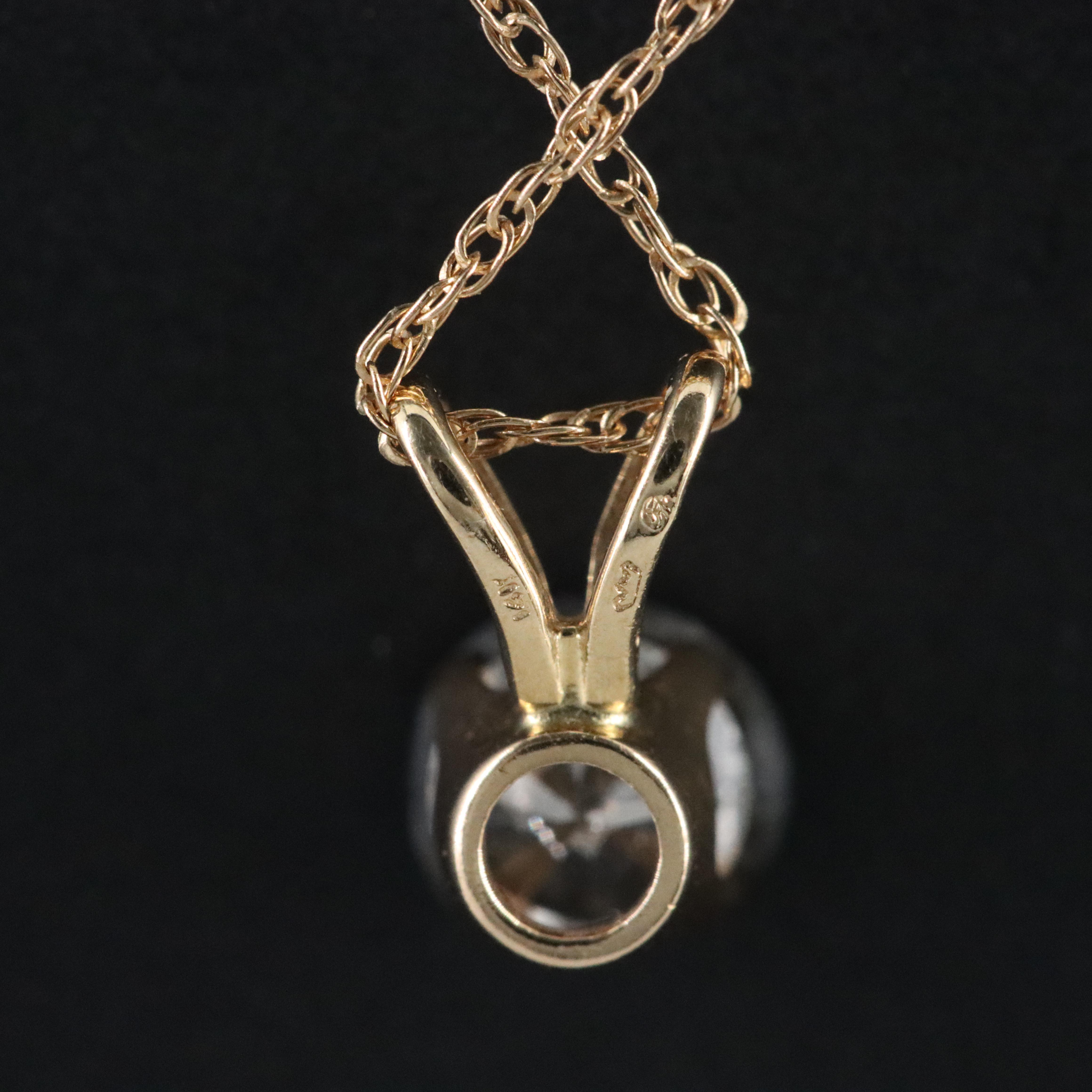 14K 0.31 CT Diamond Solitaire Pendant Necklace