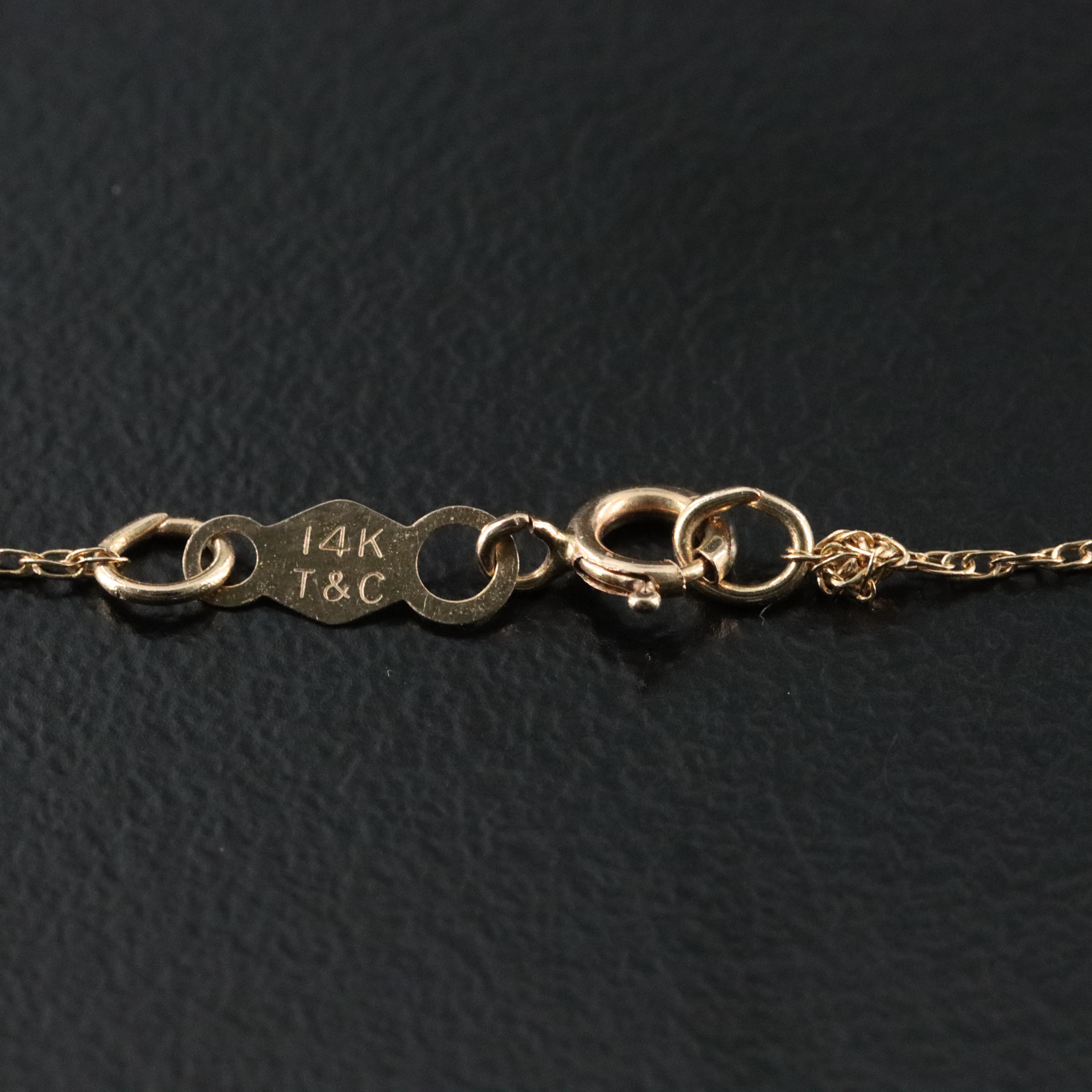 14K 0.31 CT Diamond Solitaire Pendant Necklace