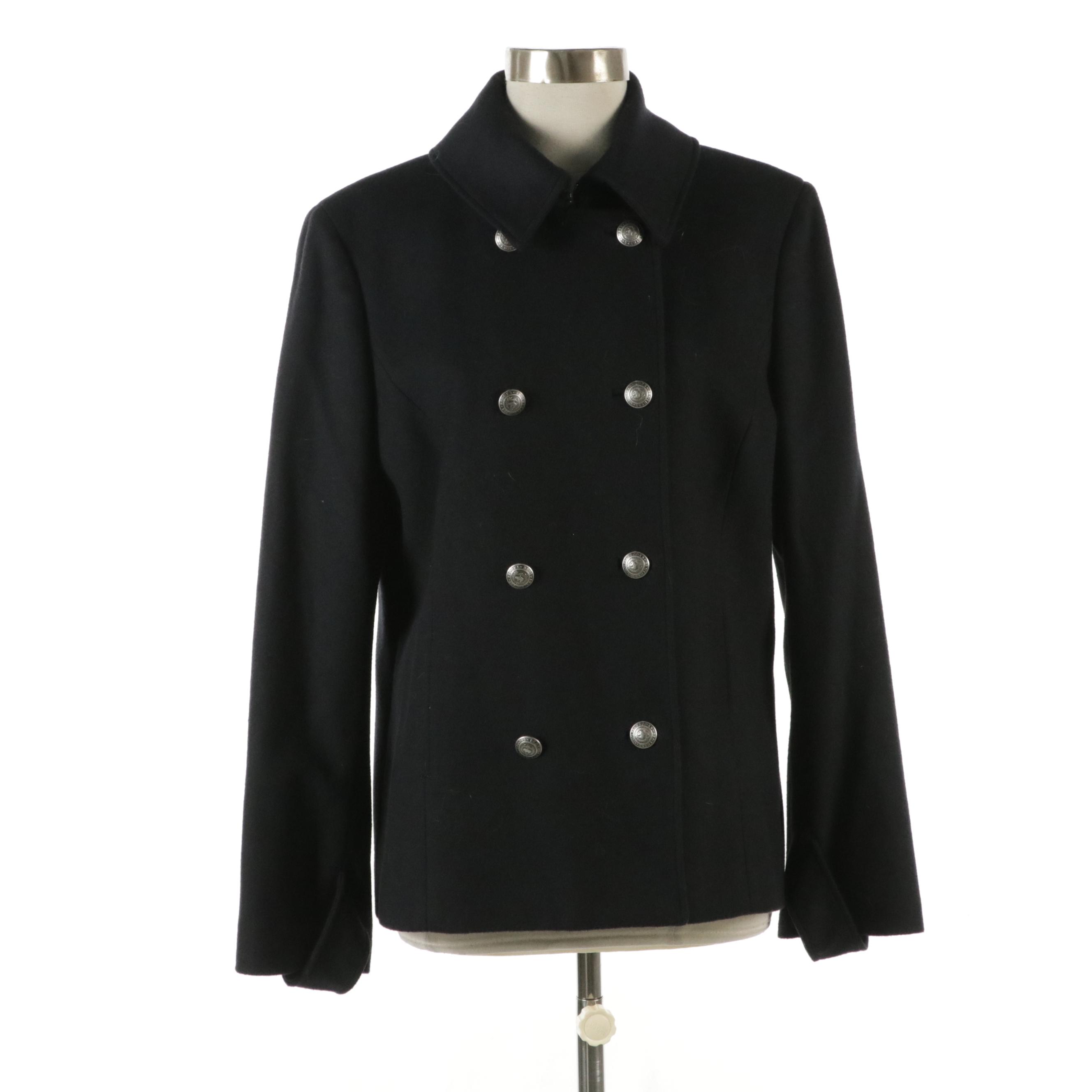 Brooks Brothers Wool Blend Double Breasted Coat