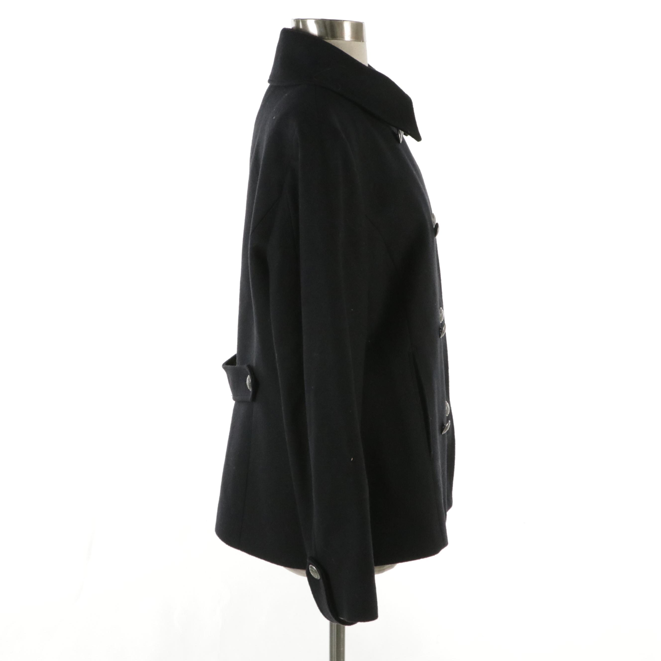 Brooks Brothers Wool Blend Double Breasted Coat