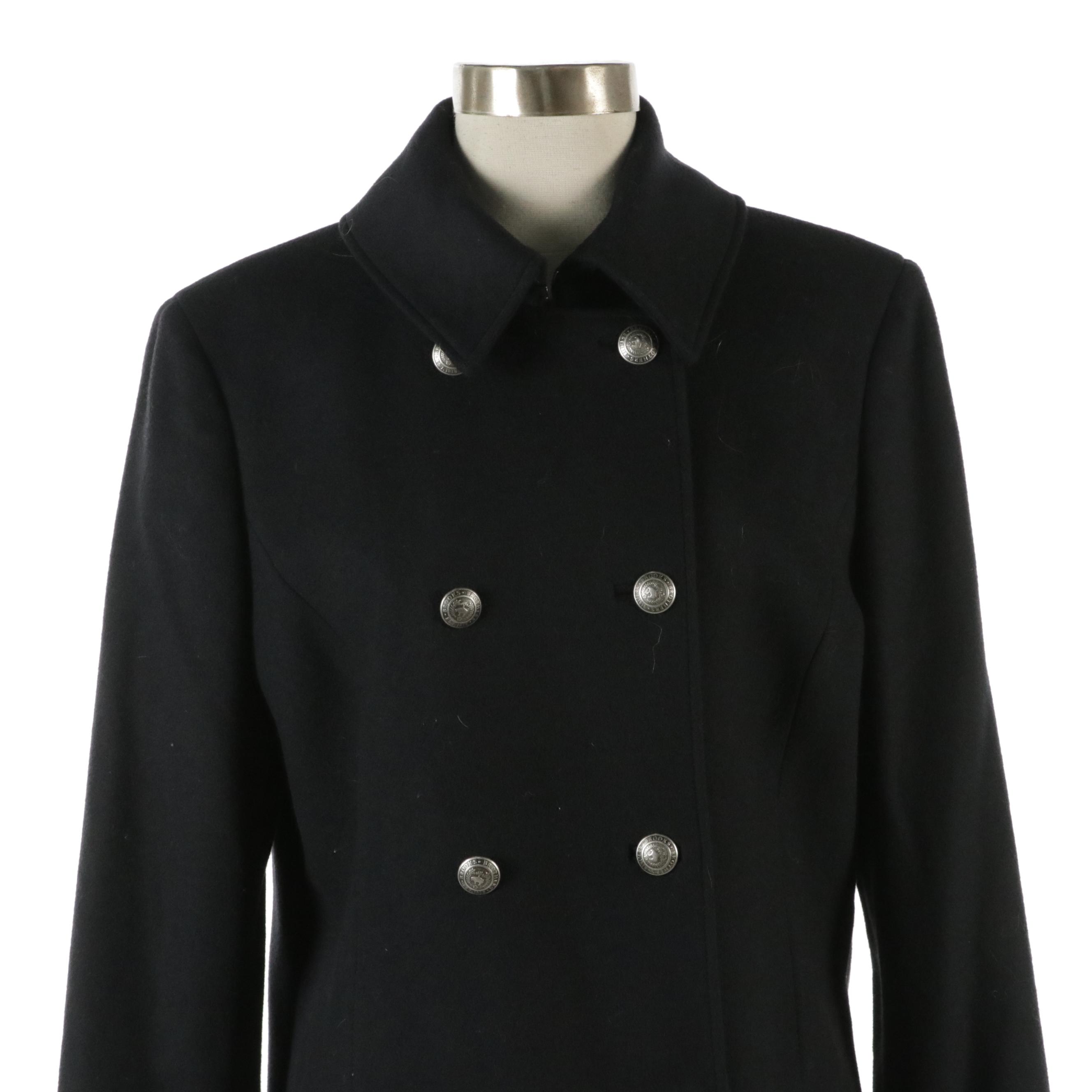 Brooks Brothers Wool Blend Double Breasted Coat