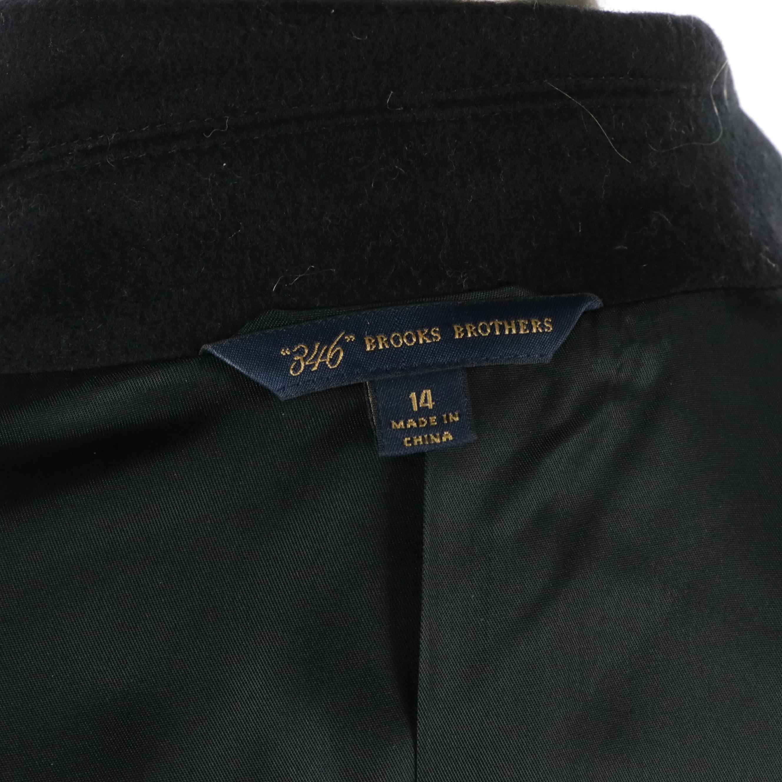 Brooks Brothers Wool Blend Double Breasted Coat