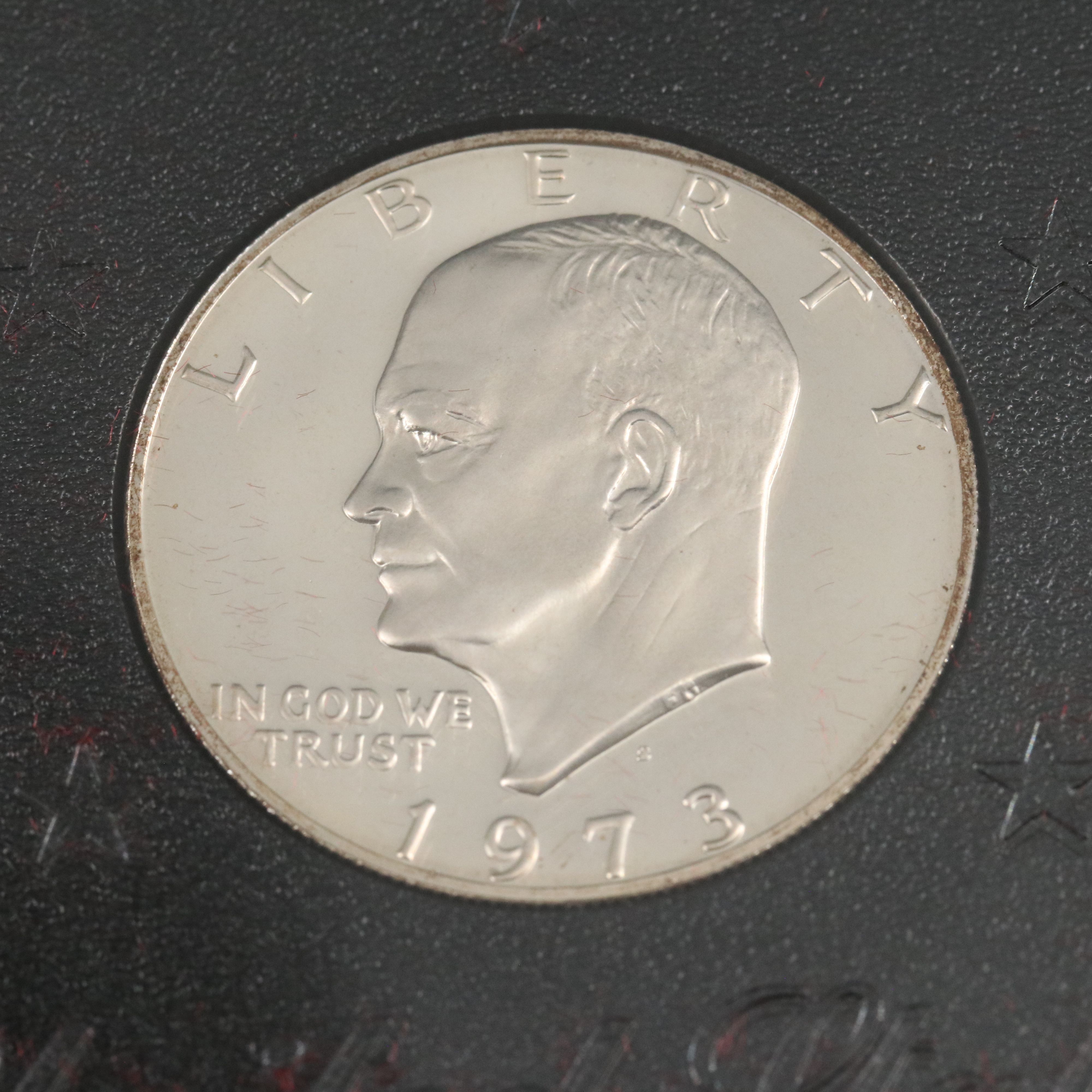 Five Proof 1973-S Eisenhower Silver Dollars