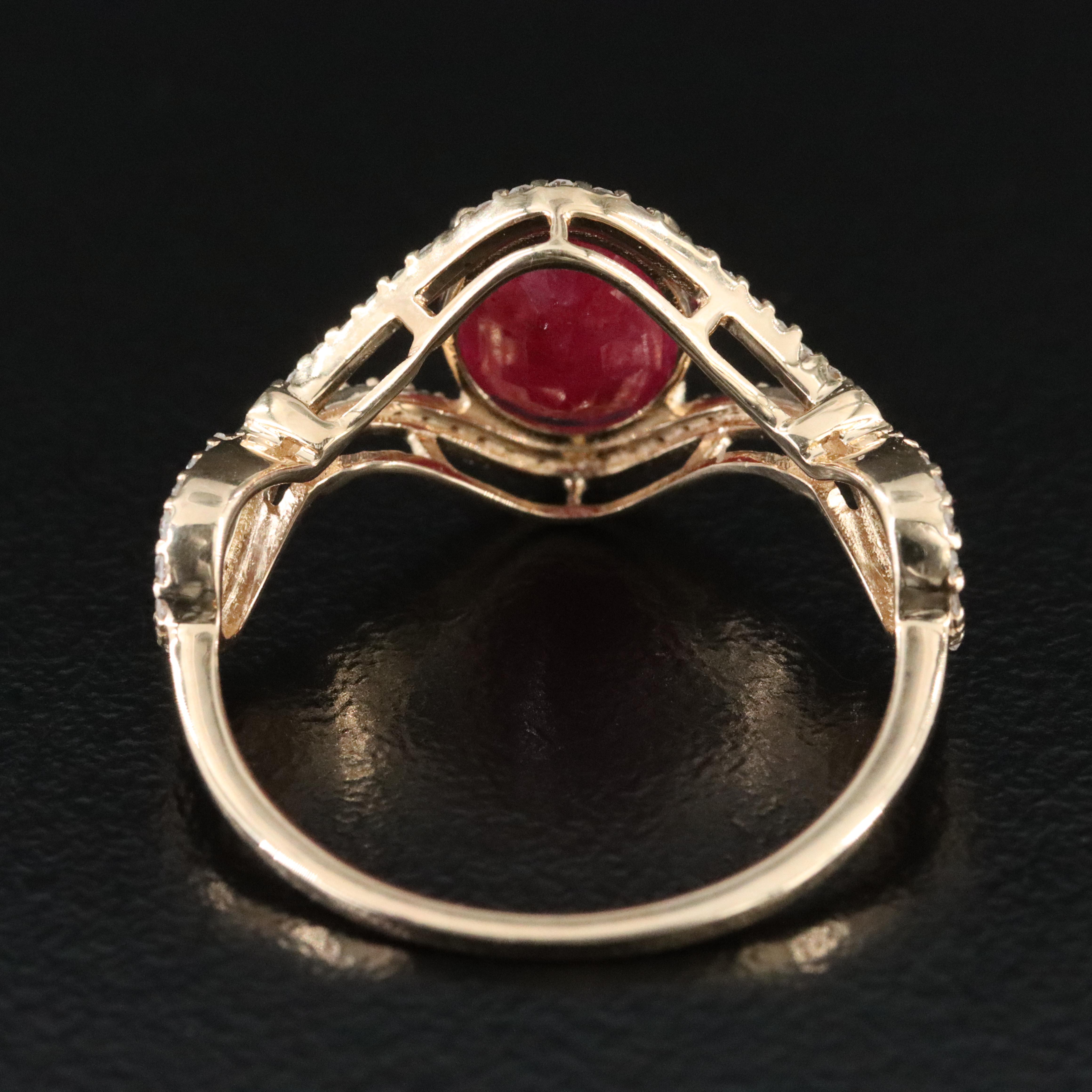 14K 1.82 CT Filled Corundum and Diamond Ring with IGI Jewelry Report