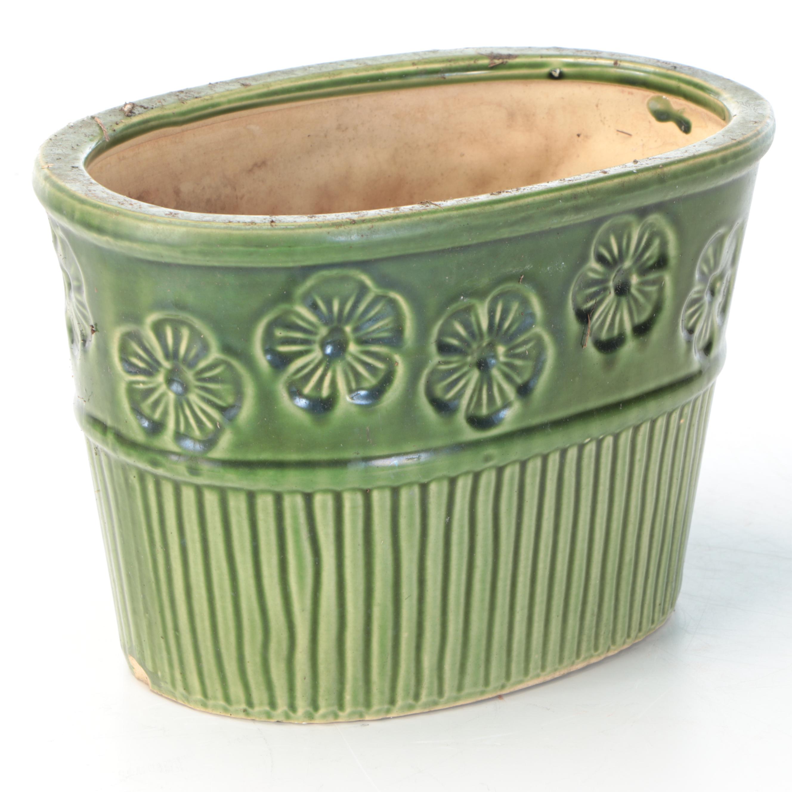 Green Glazed Ceramic Planters