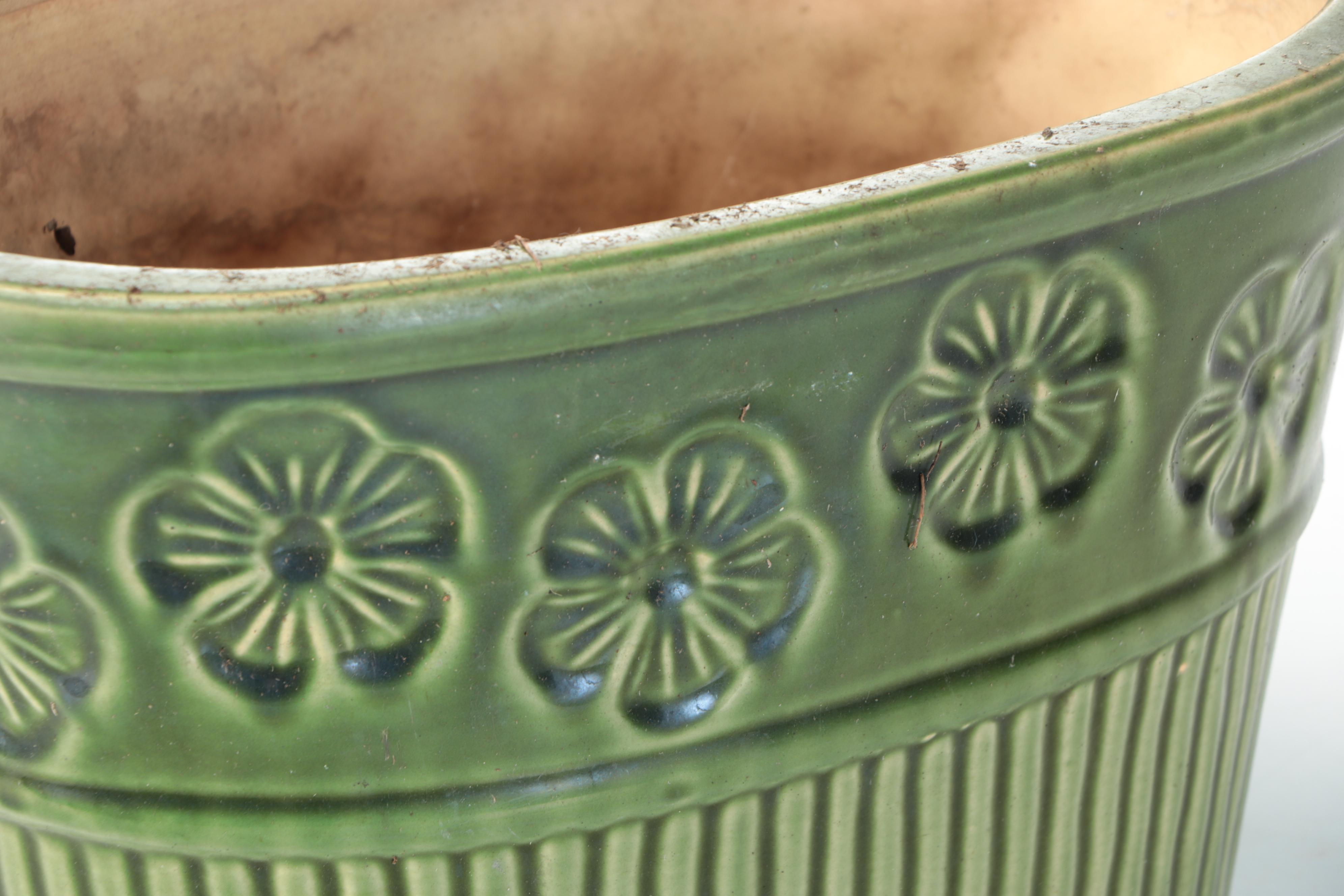 Green Glazed Ceramic Planters