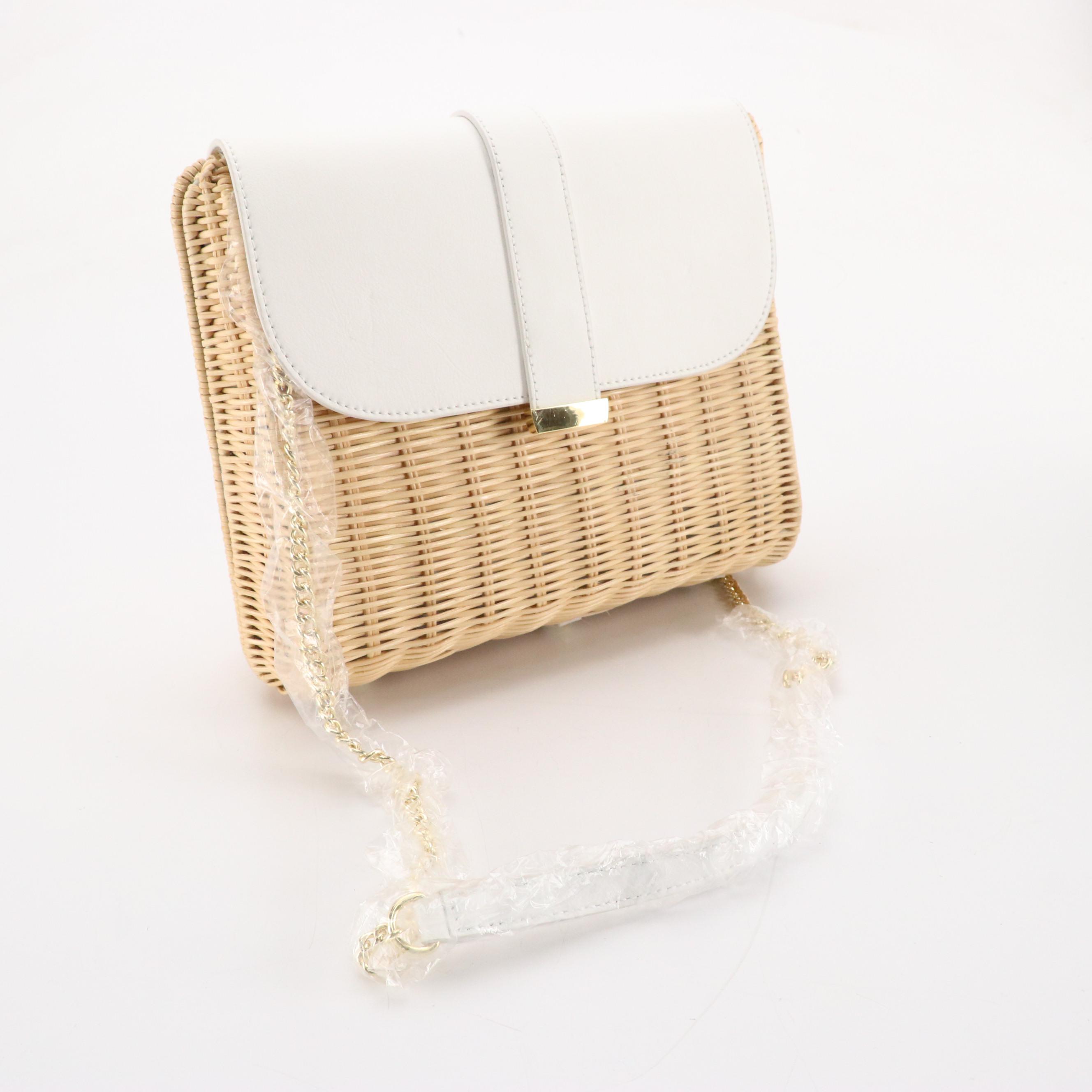 Talbots Shoulder Bags in Woven Rattan and Leather