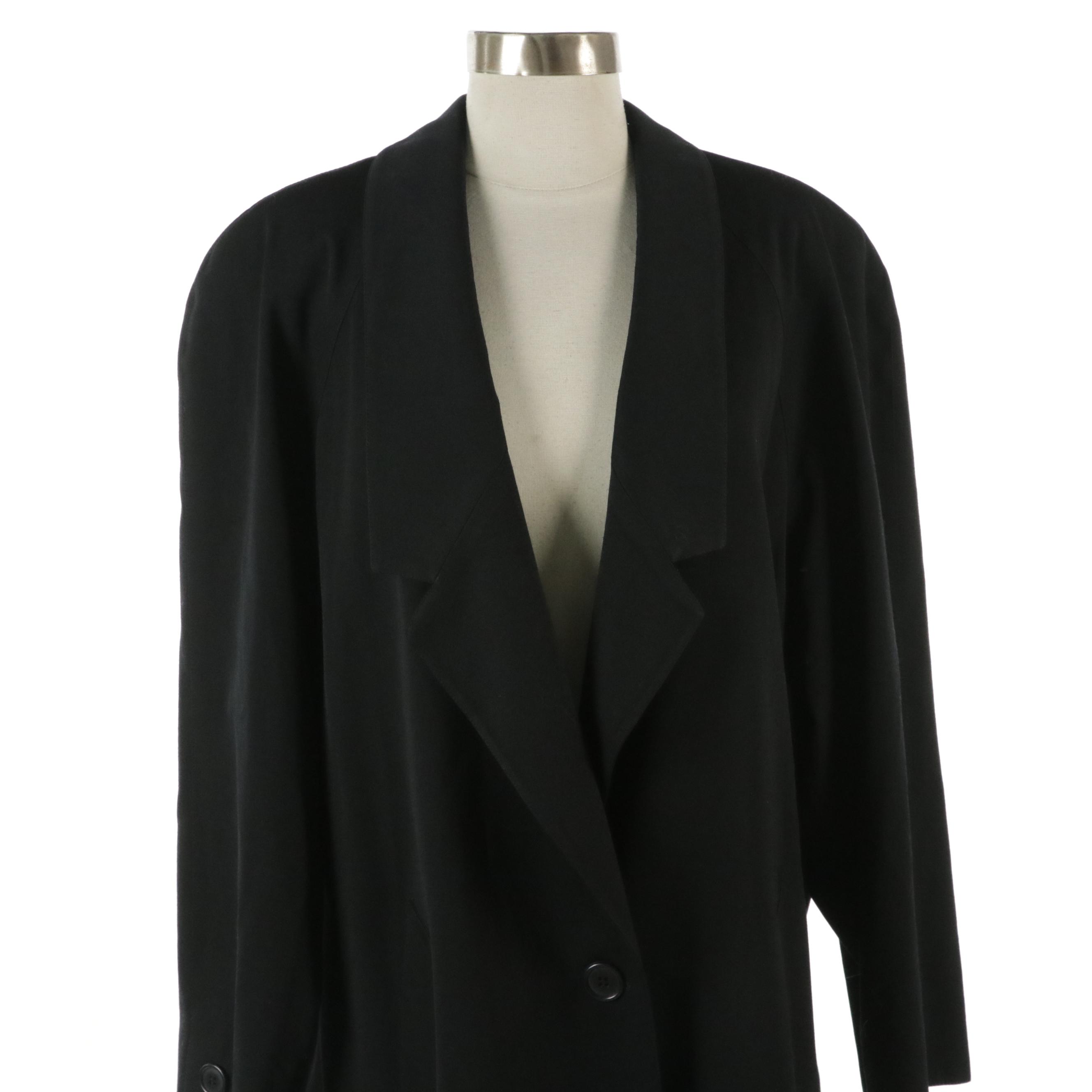Linda Richards Raglan Sleeve Long Wool Overcoat