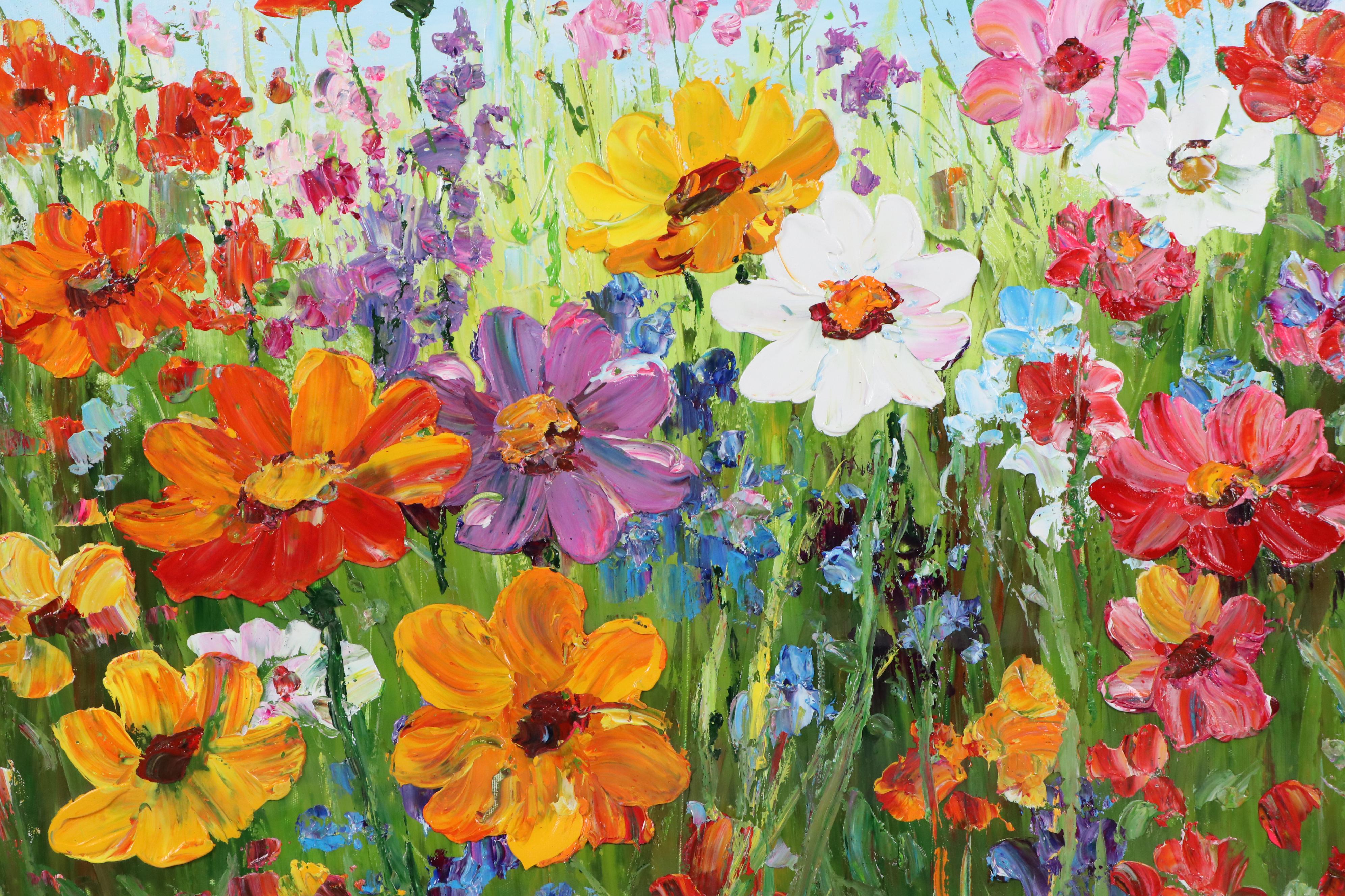 Ping Floral Landscape Oil Painting, 21st Century