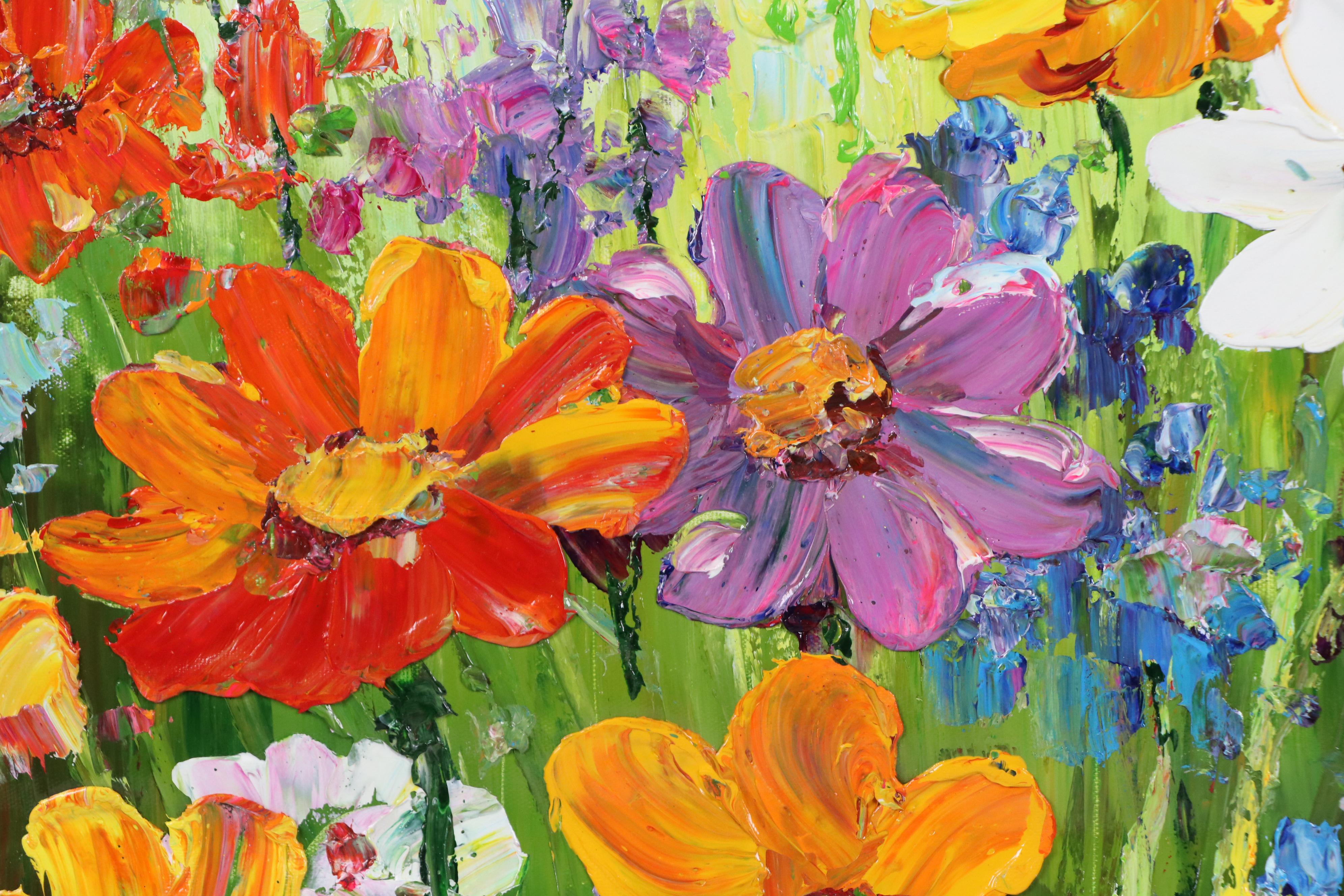 Ping Floral Landscape Oil Painting, 21st Century