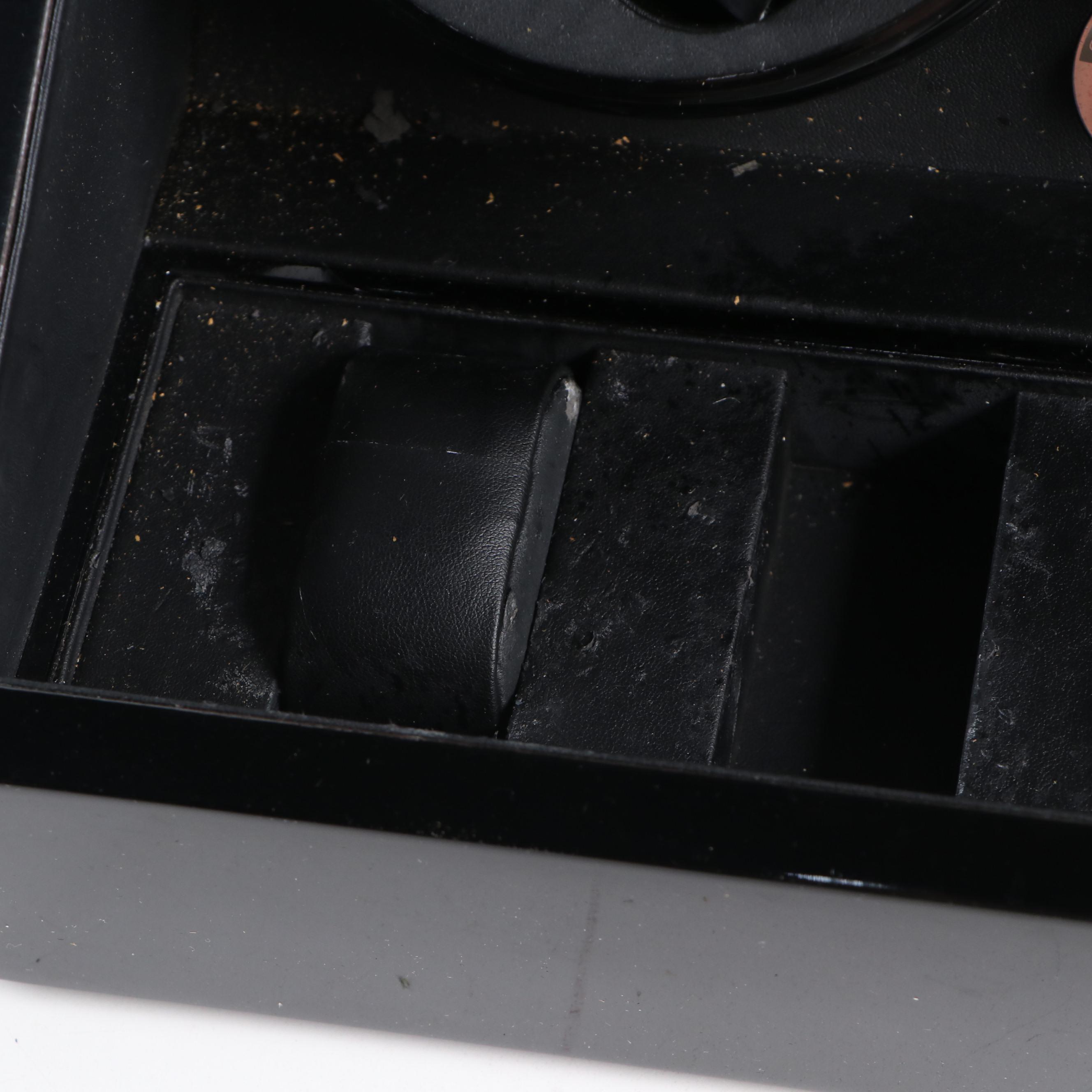 Black Gloss Eight-Slot Watch Winder with Display Rack