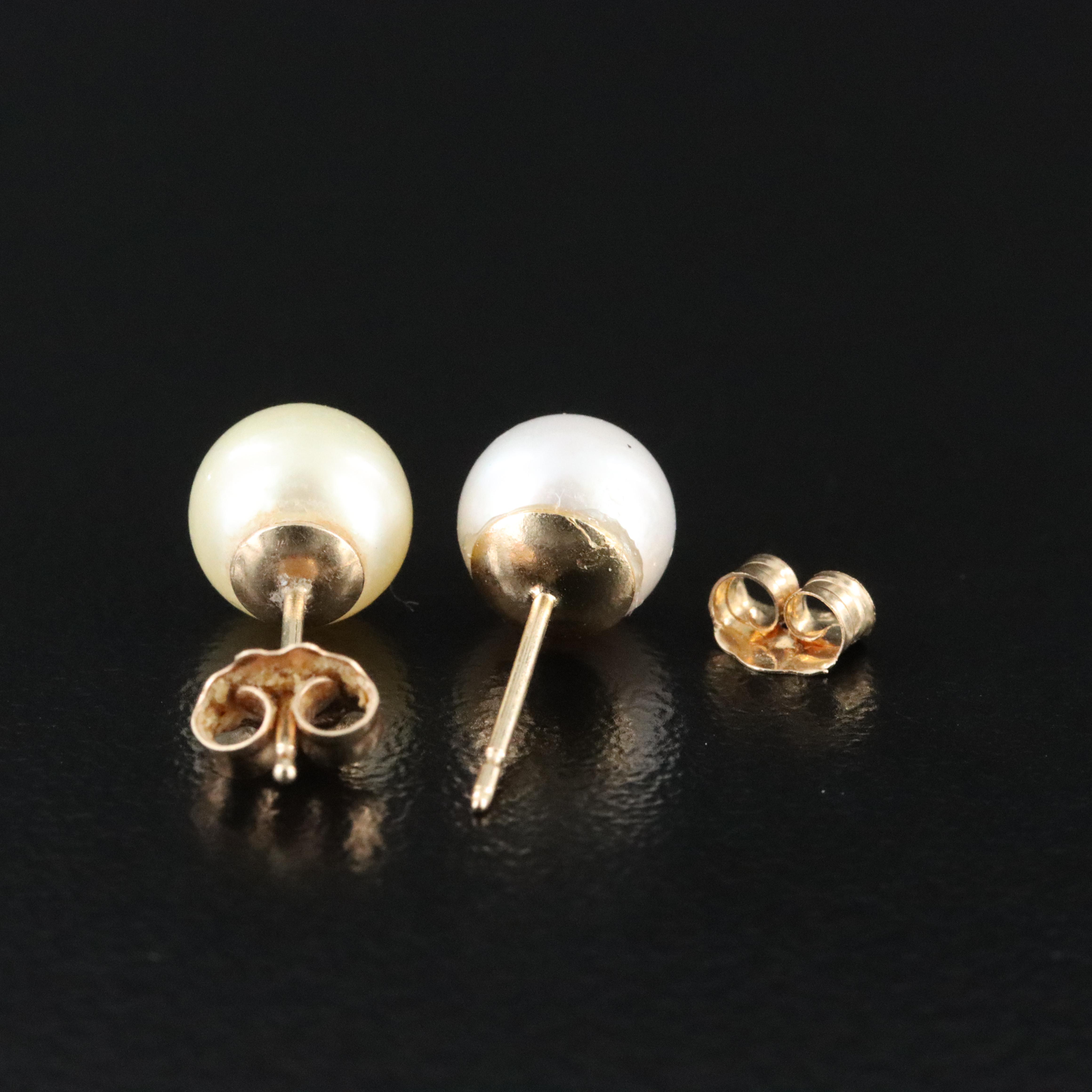 14K Pearl Single Earrings