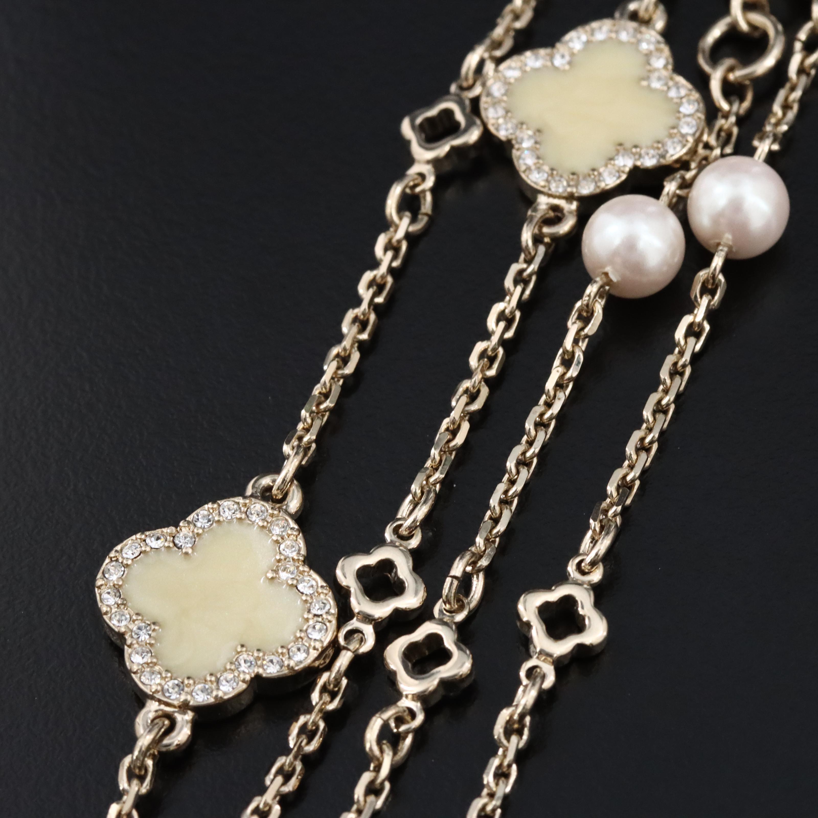 Anteprima Enamel, Crystal and Faux Pearl Necklace and Bracelet