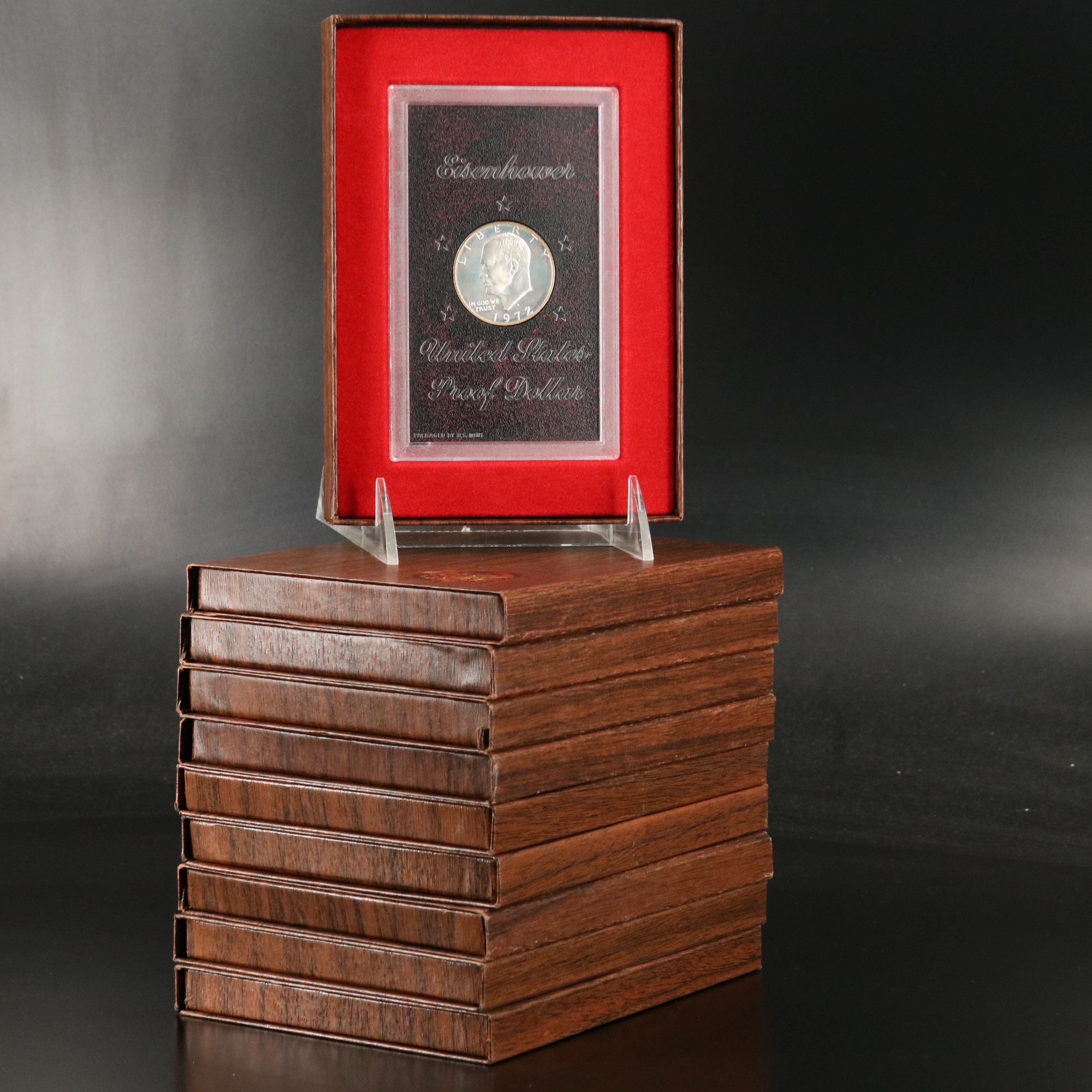 Ten Proof Eisenhower Silver Dollars, 1971 and 1972