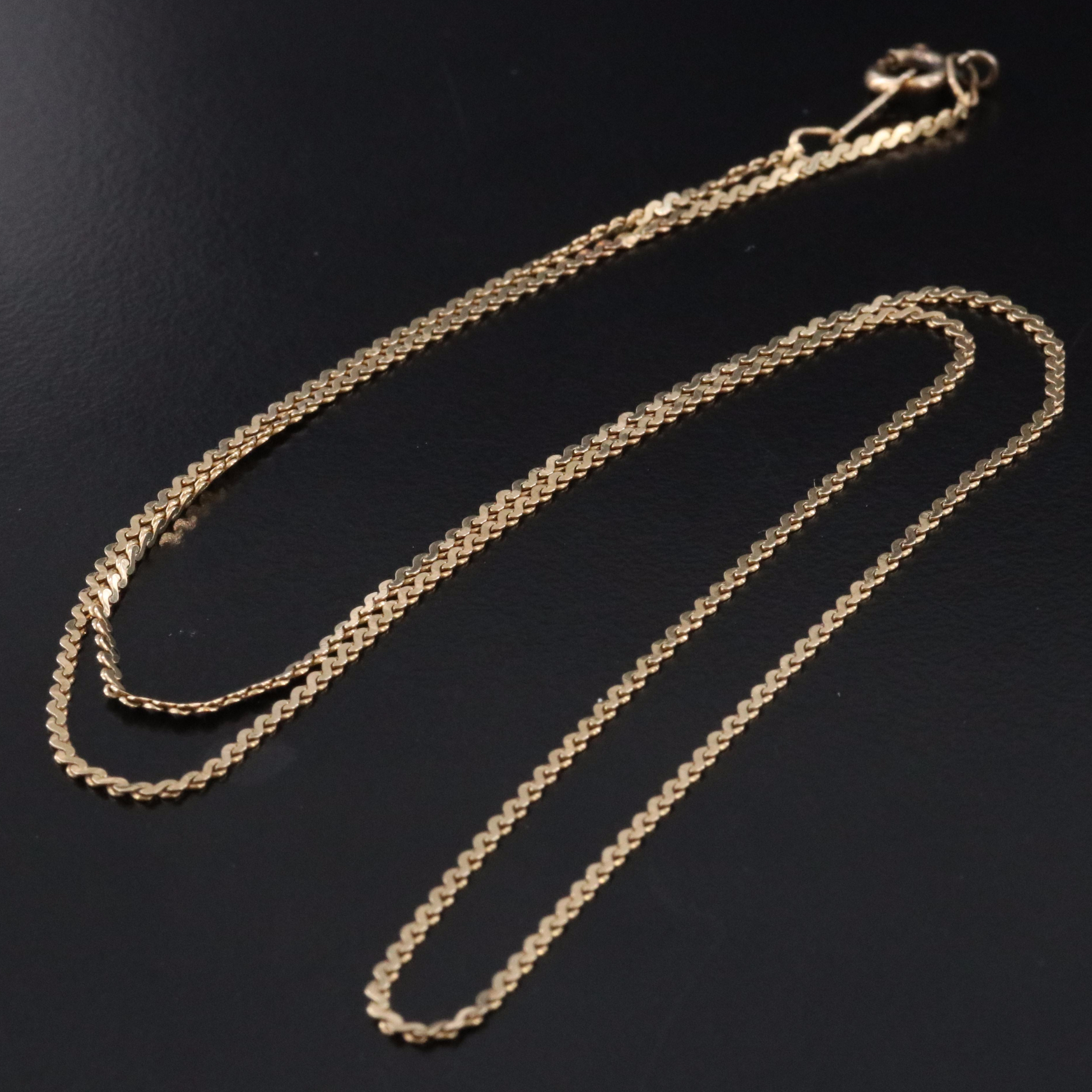 14K Serpentine Chain Necklace