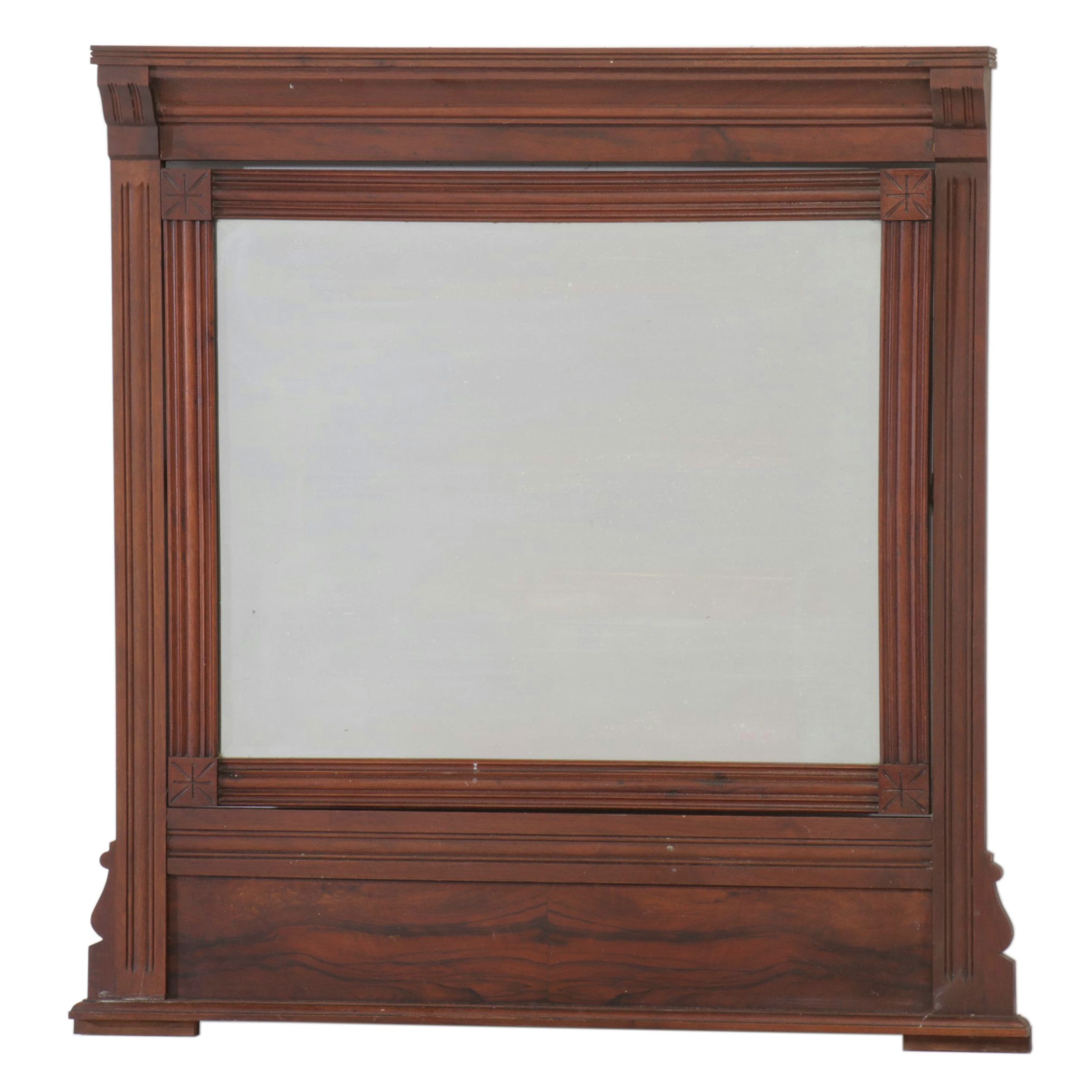 Victorian Carved Mahogany Dresser Mirror, Late 19th Century