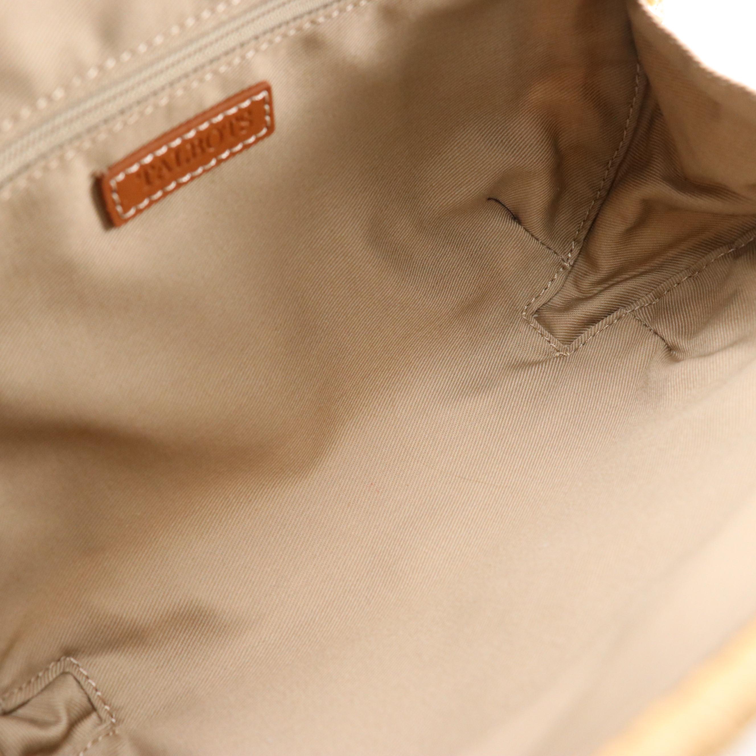 Talbots Convertible Clutch Bags in Natural Woven Rattan with Leather Trim