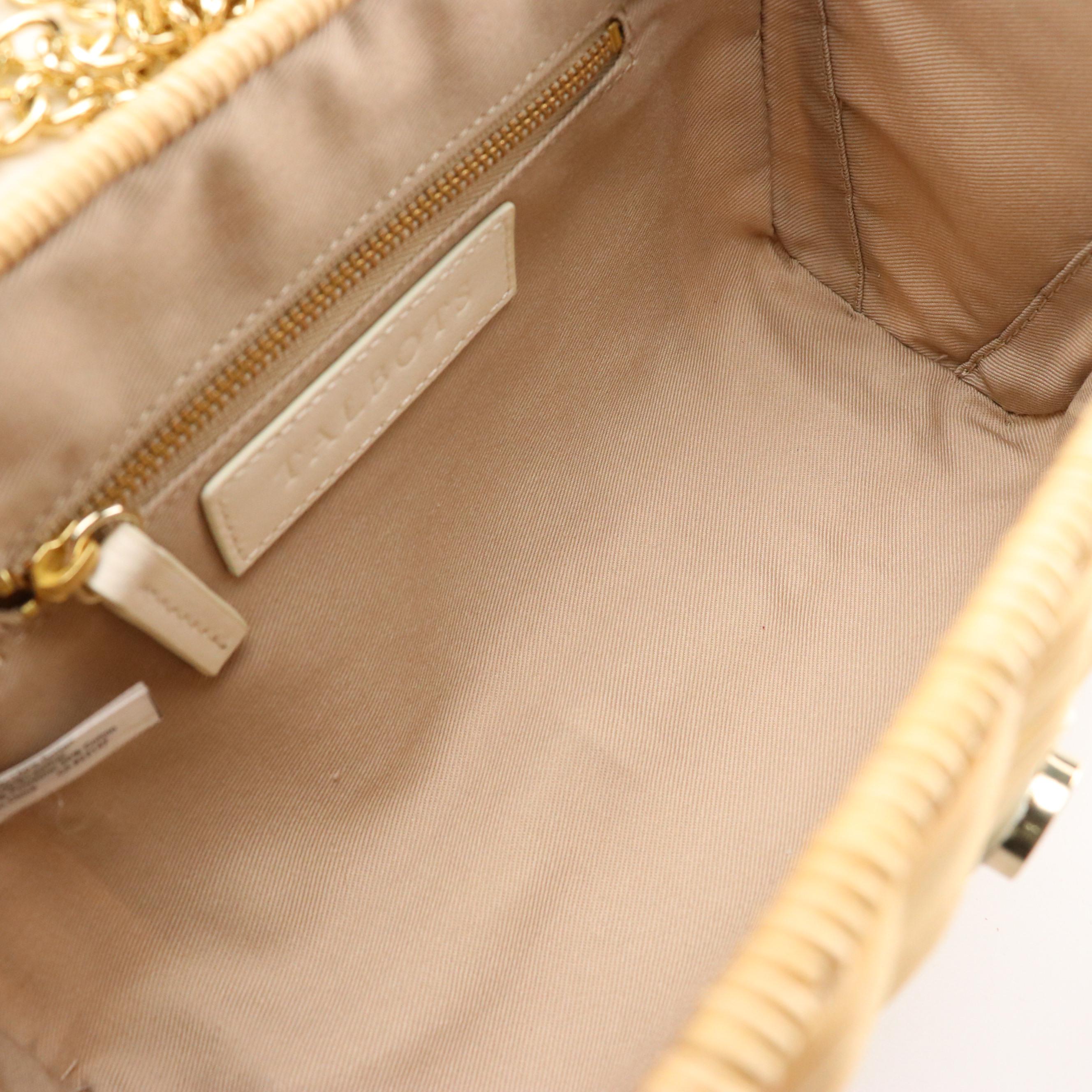 Talbots Convertible Clutch Bags in Natural Woven Rattan with Leather Trim